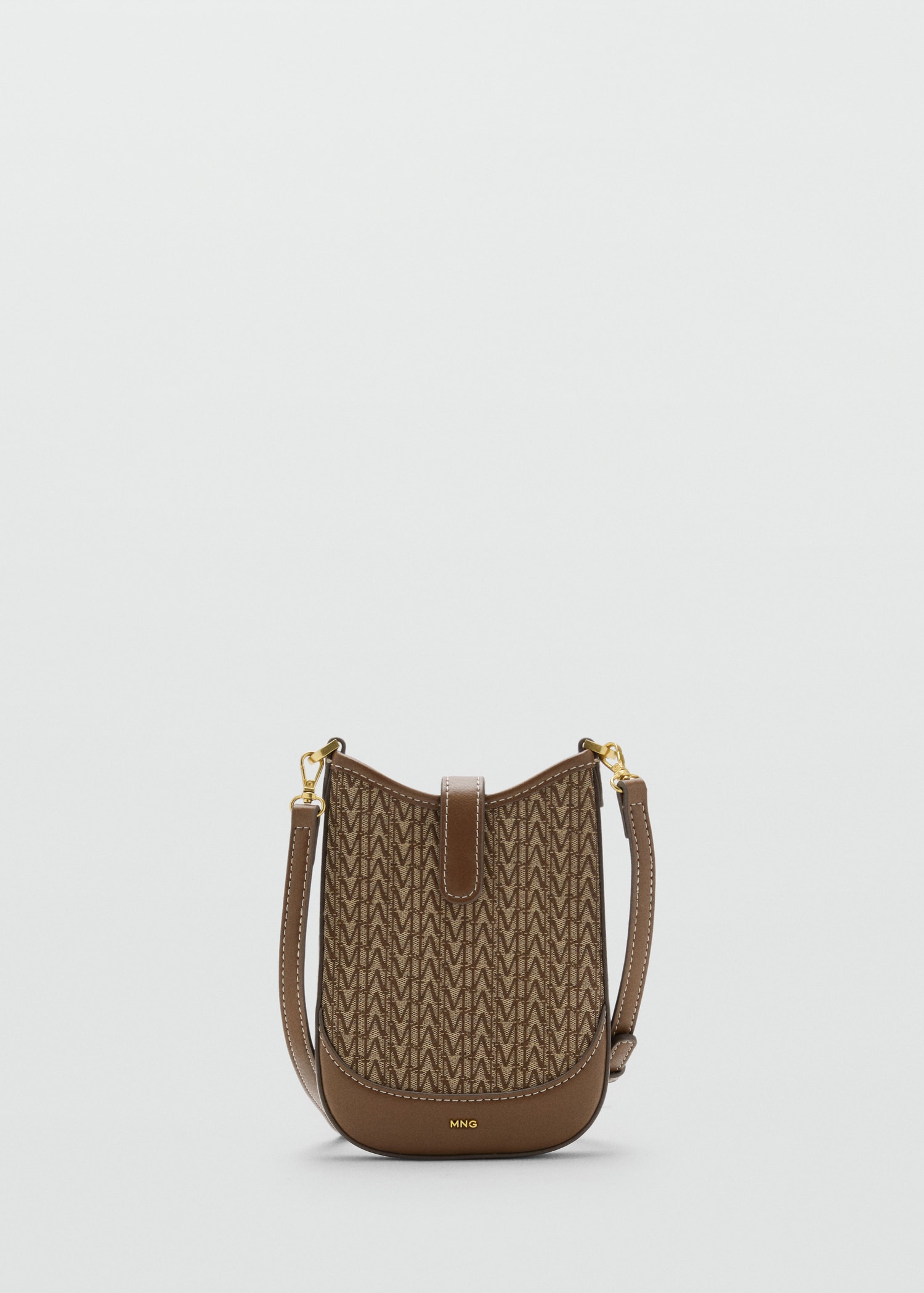 Jacquard crossbody mobile phone case with logo Women