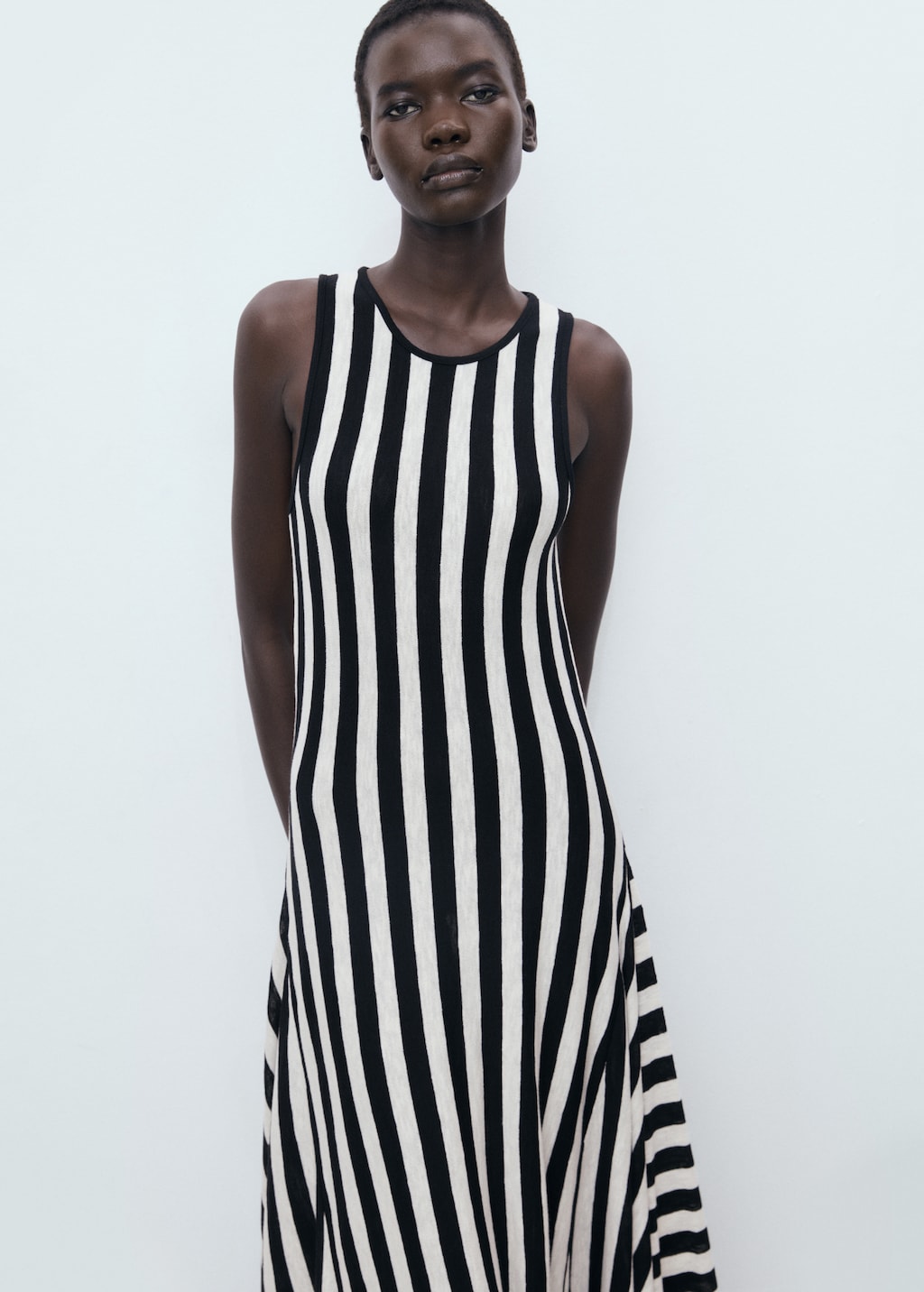 Asymmetrical low-knit dress
