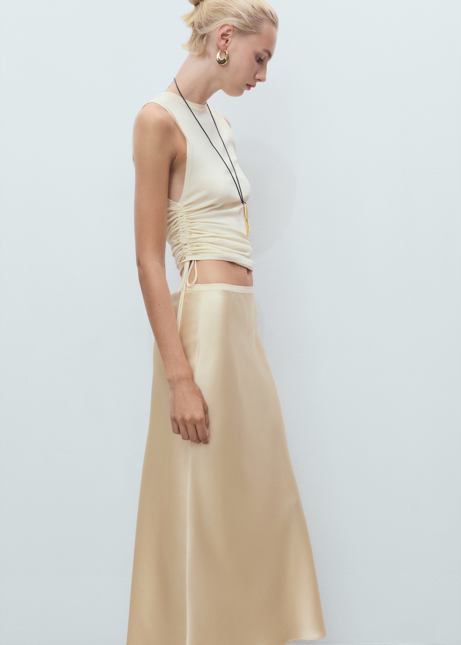 Midi satin skirt - Women | MANGO USA