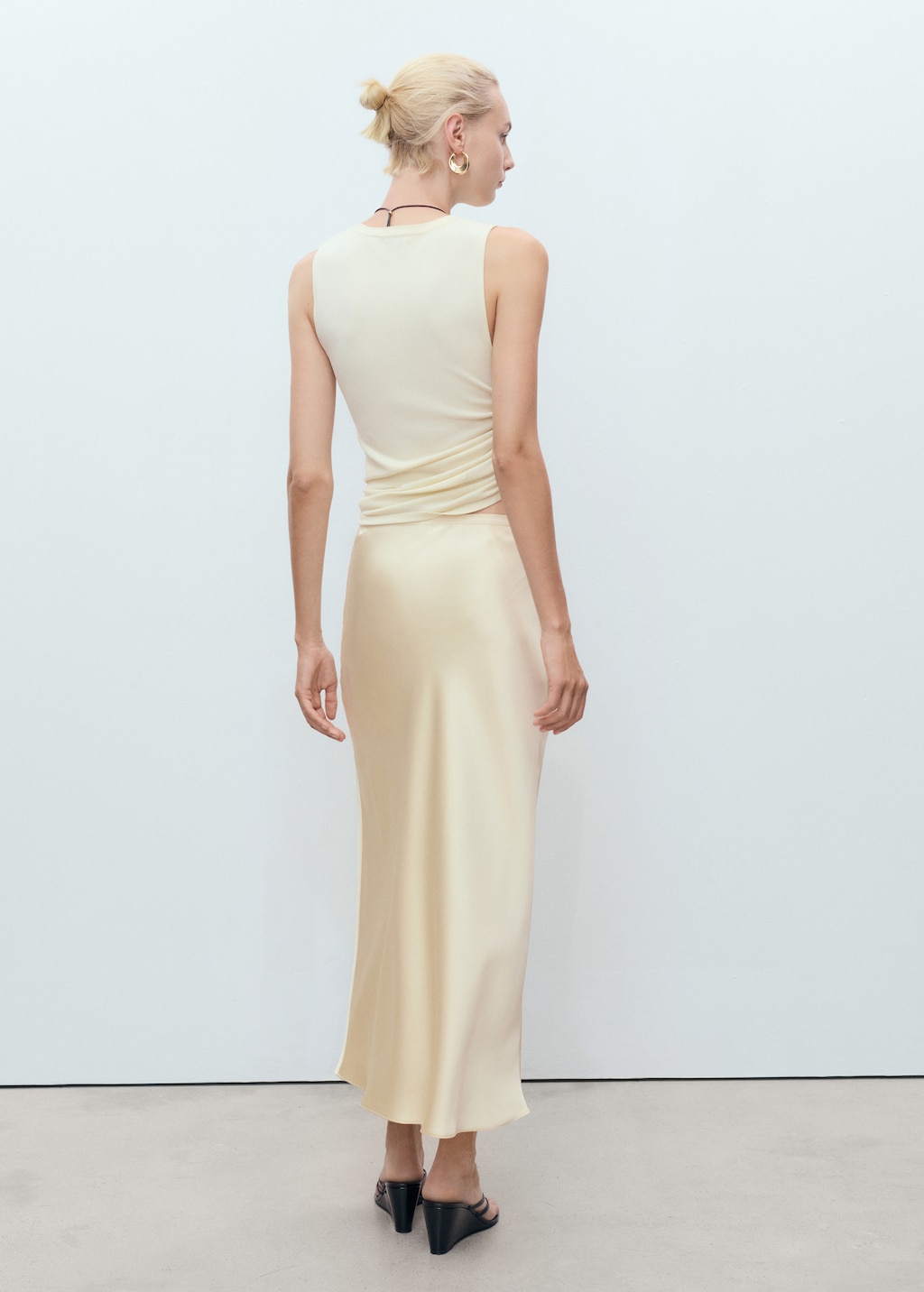 Mango Midi satin skirt