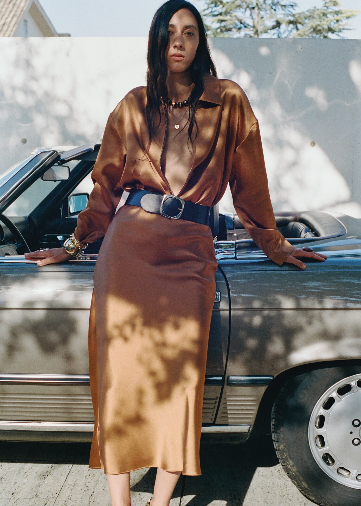 Midi satin skirt - Details of the article 6