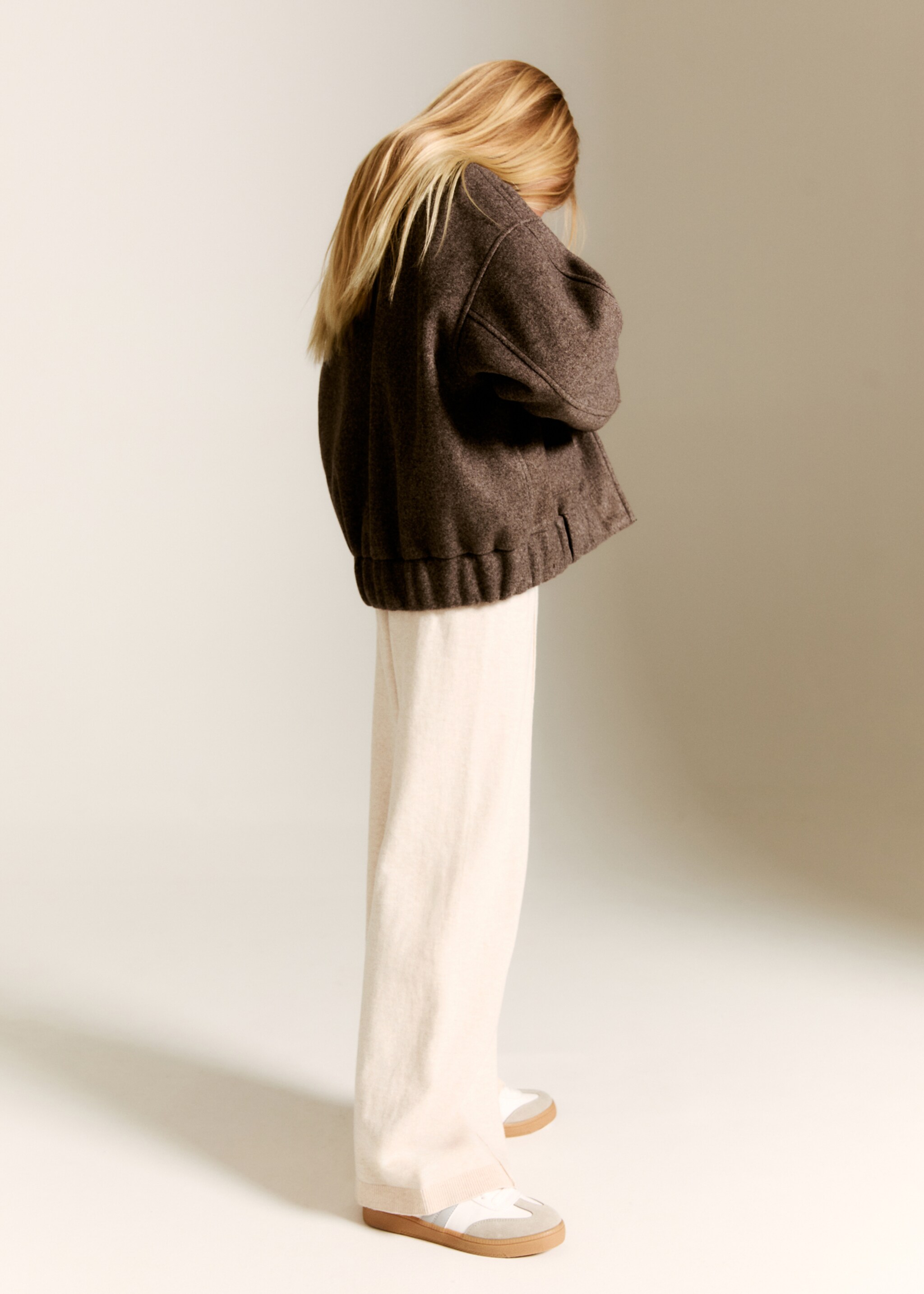 Straight cotton trousers - Medium plane, Beige. Ref: 17073278-00.