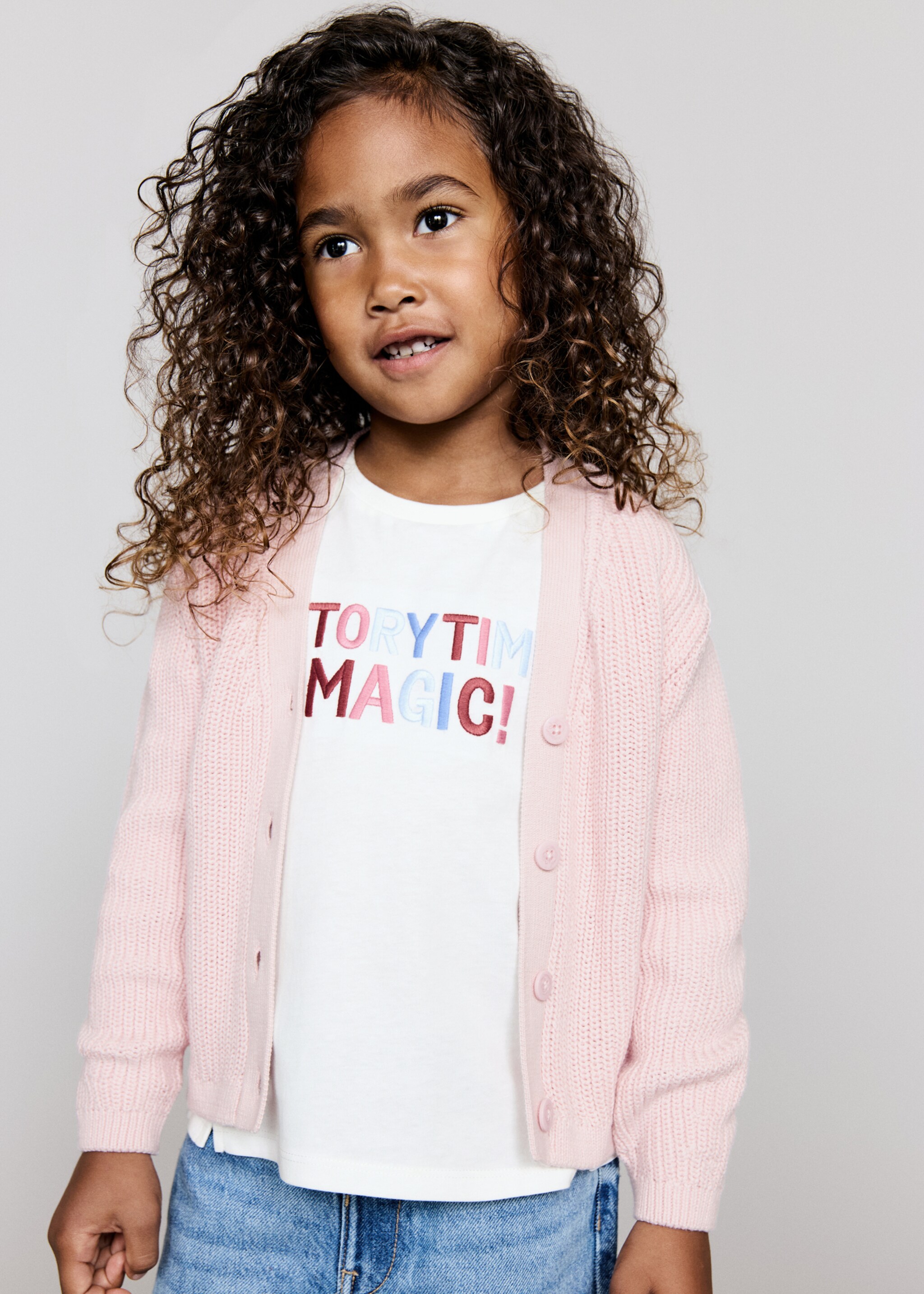 Cardigan de malha com botões - Plano médio