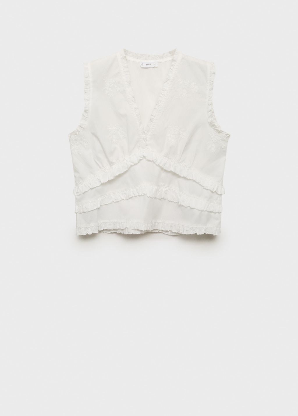 Ruffled embroidered blouse