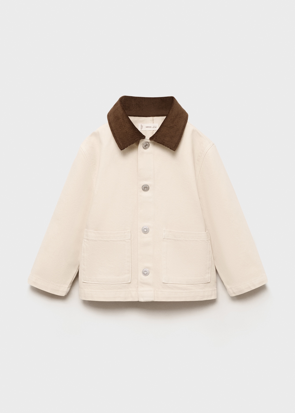 Denim barn jacket with contrasting collar