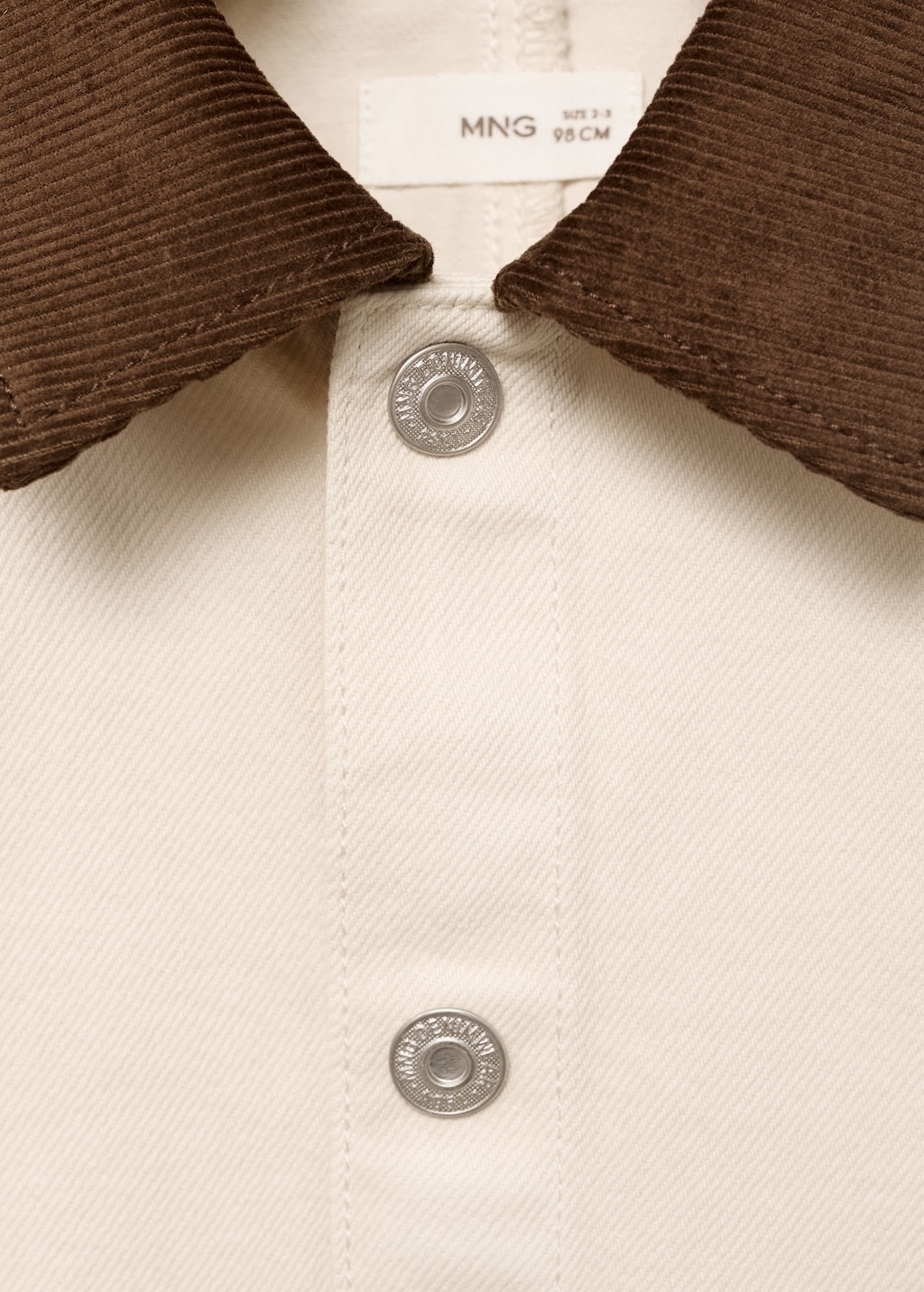 Denim barn jacket with contrasting collar