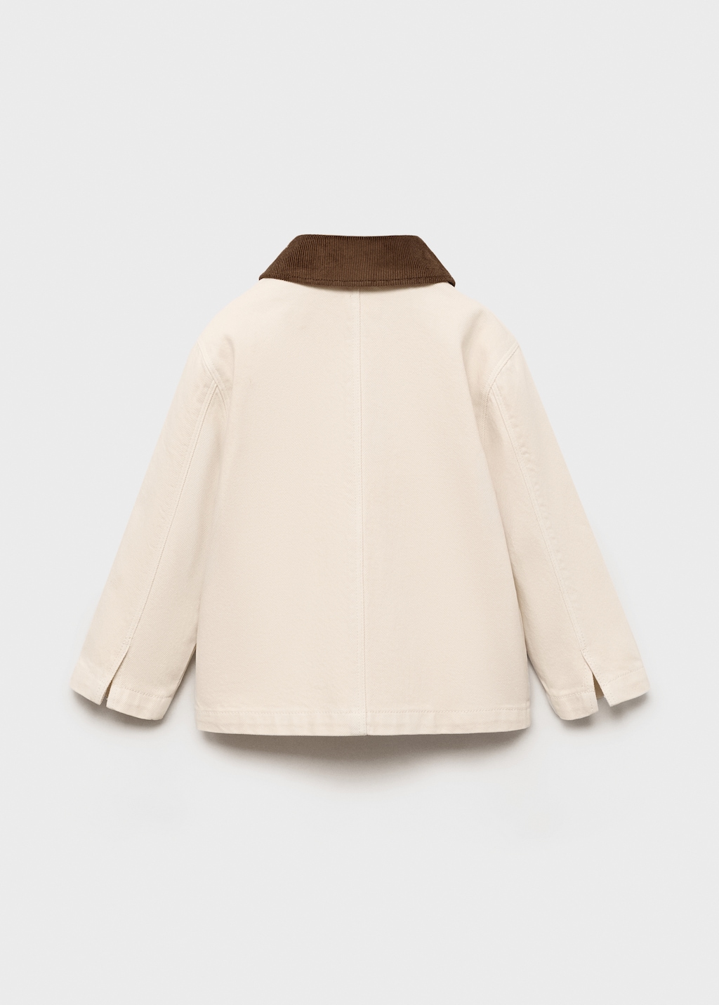 Denim barn jacket with contrasting collar