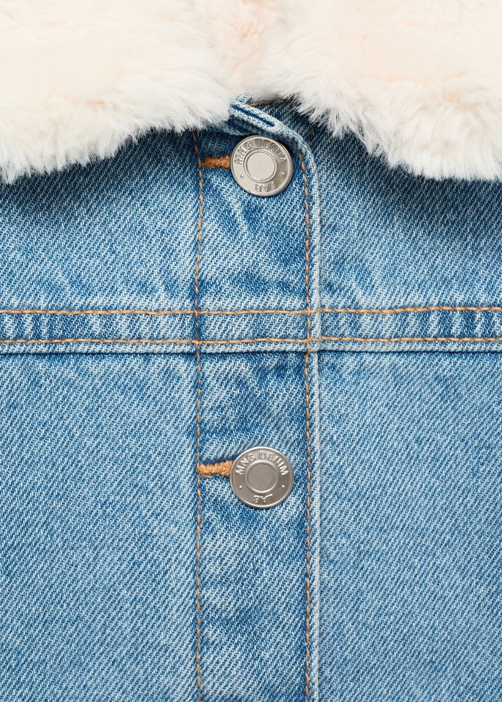 Fur-effect denim jacket