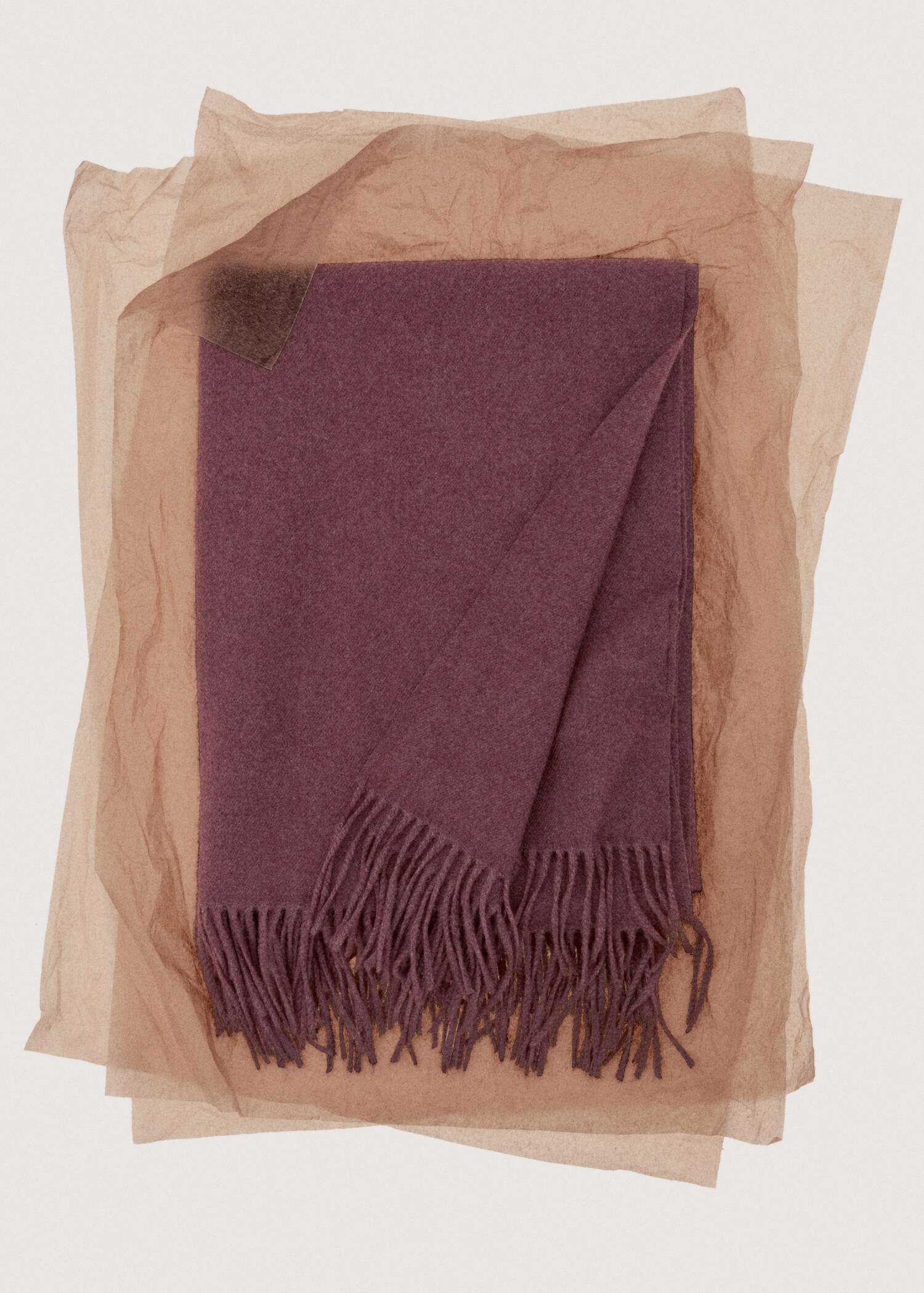 Weiche Melange-Decke mit Fransen - Detail des Artikels 7