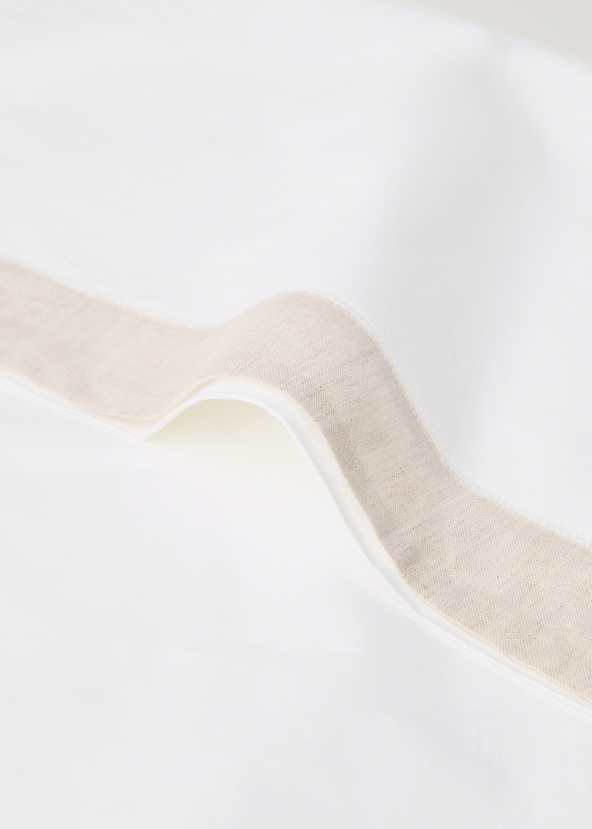 İki adet keten bordürlü perkal pamuklu yastık kılıfı 50x75 cm - Ürün detayı 3