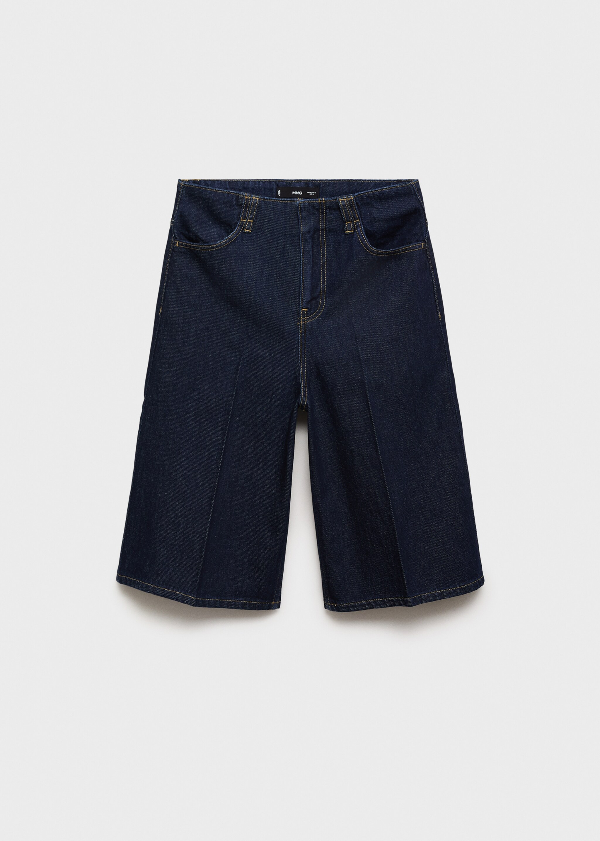 Mid-rise denim bermuda shorts - Article without model