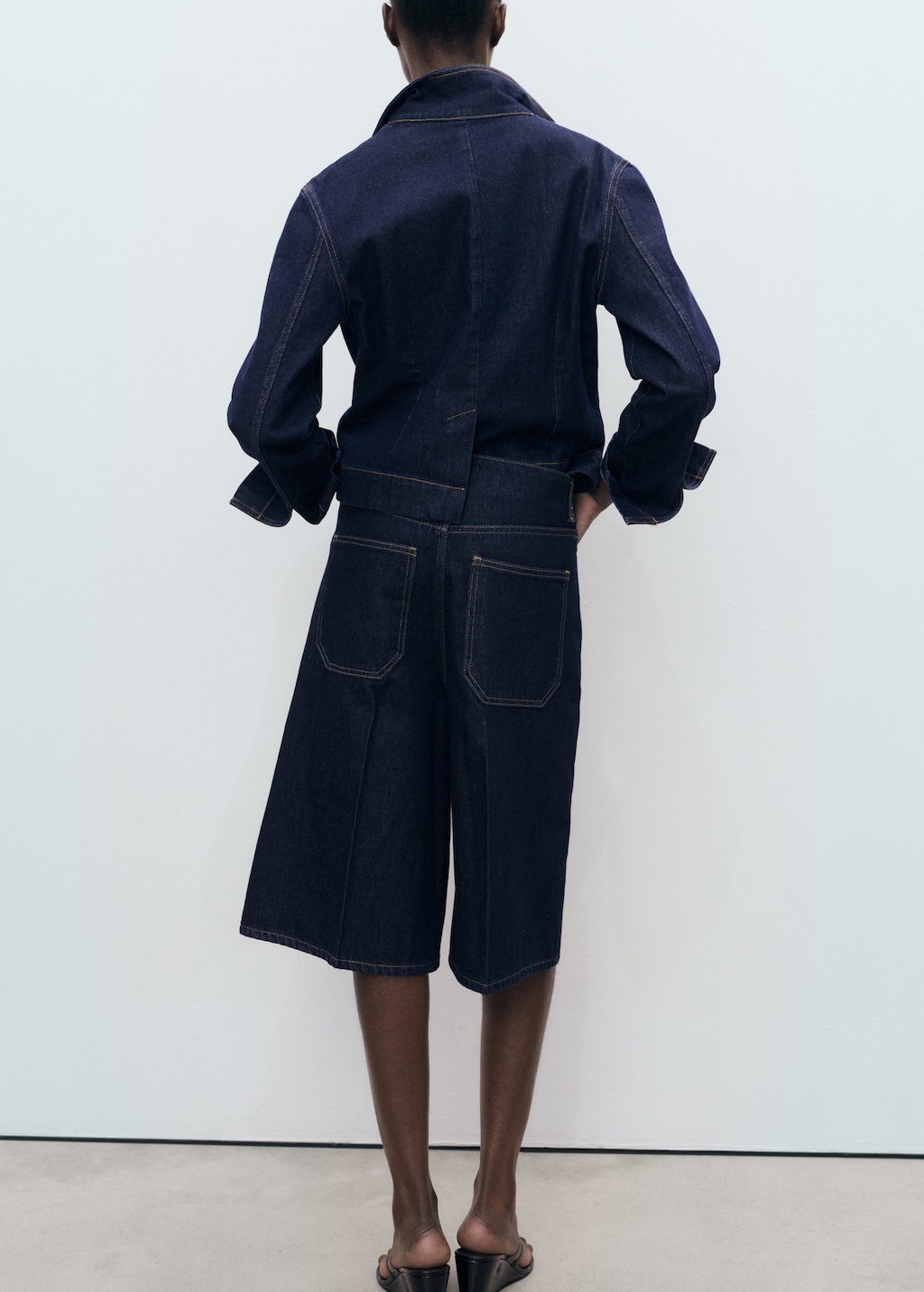 Mid-rise denim bermuda jorts - image 3