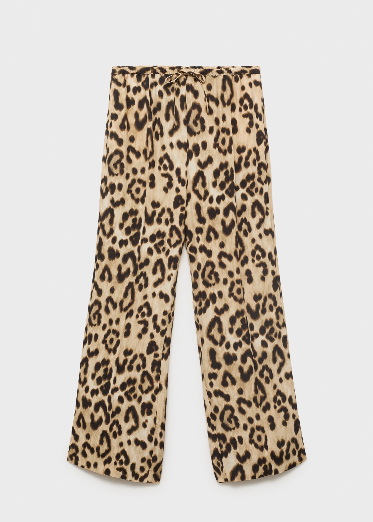 H&m Leopard Print Pleated Trousers Leopard Straight Trousers