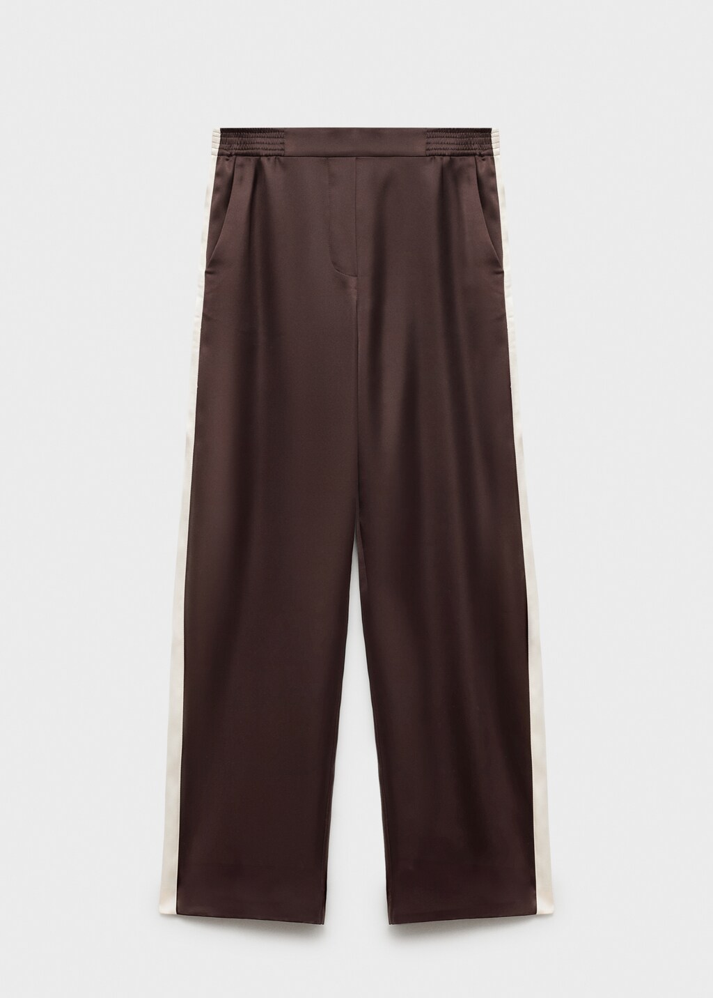 Satin pants with contrasting stripe - image 4