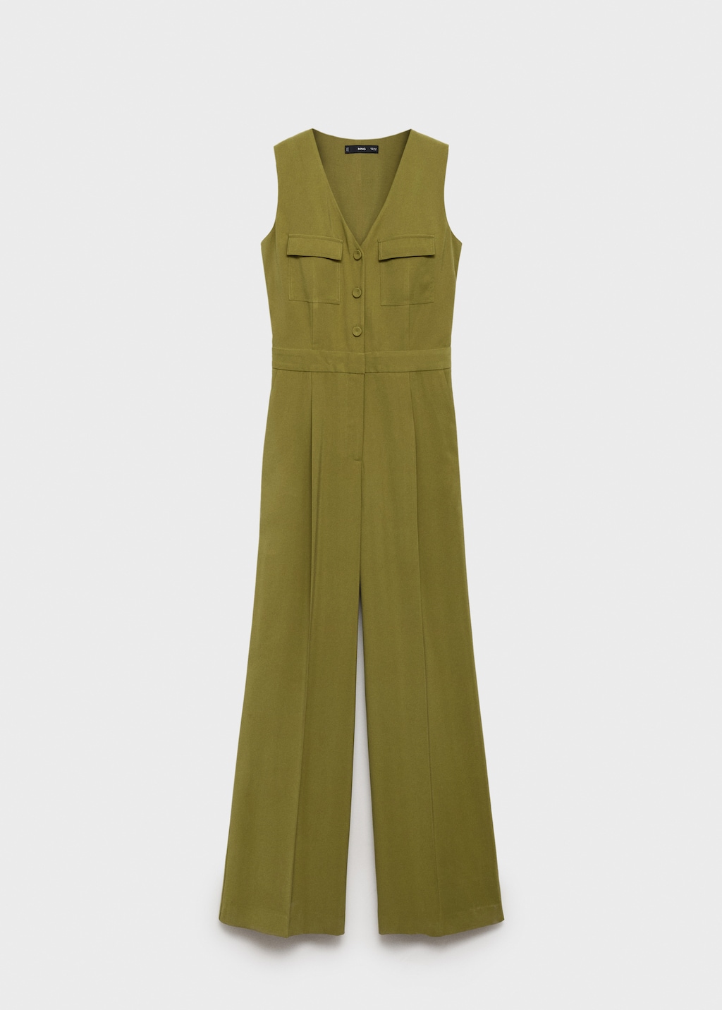 Long chest-pocket jumpsuit