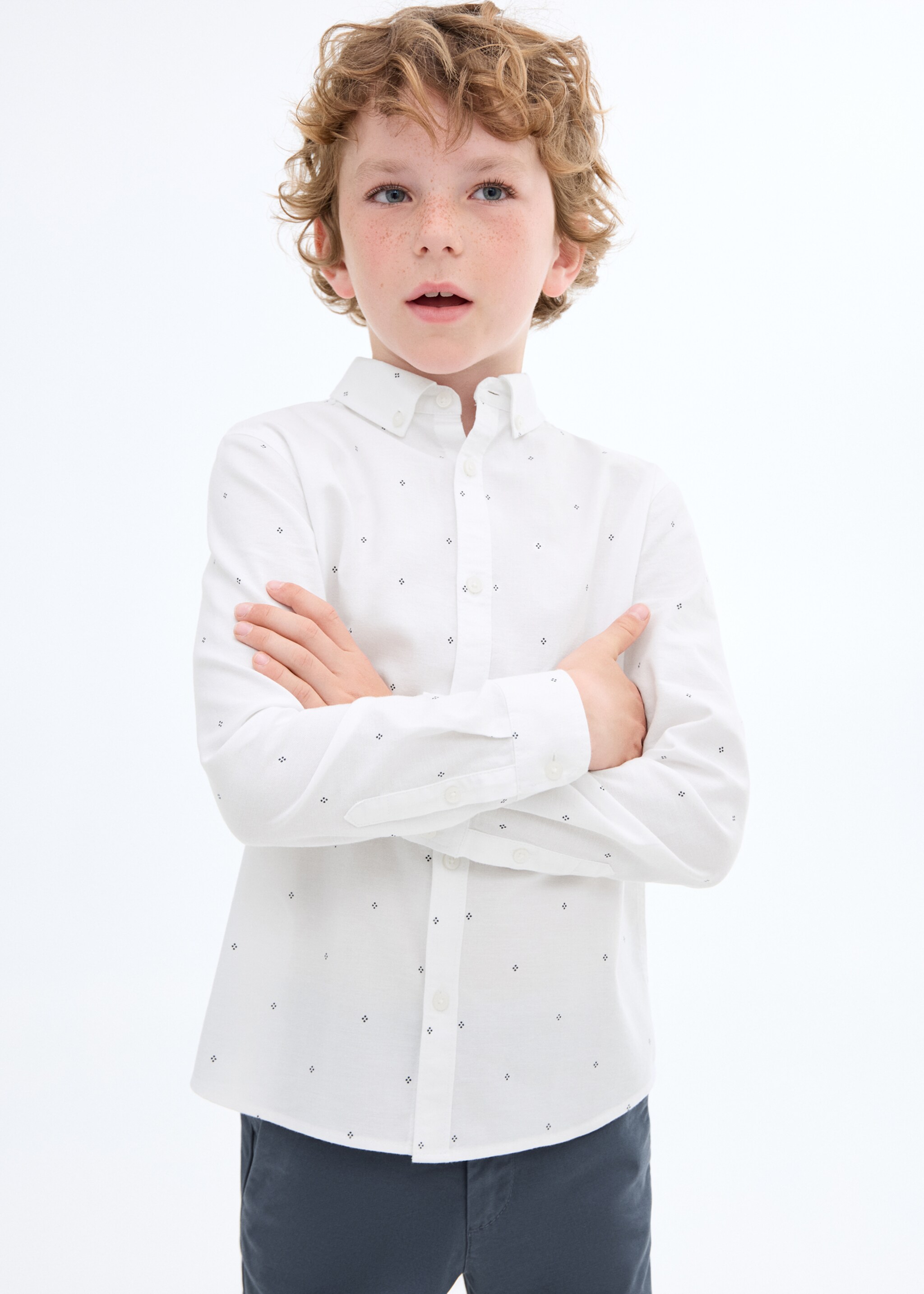 Camisa Oxford estampada - Plano médio