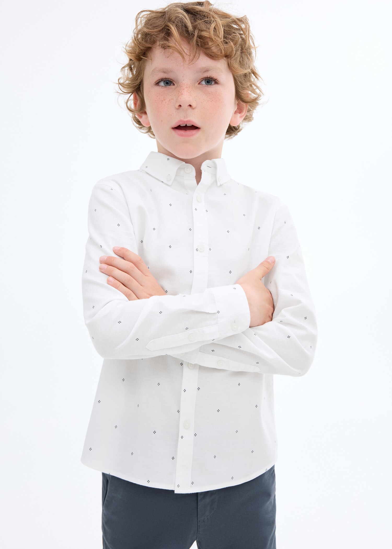 Camisa Oxford estampada - Plano médio