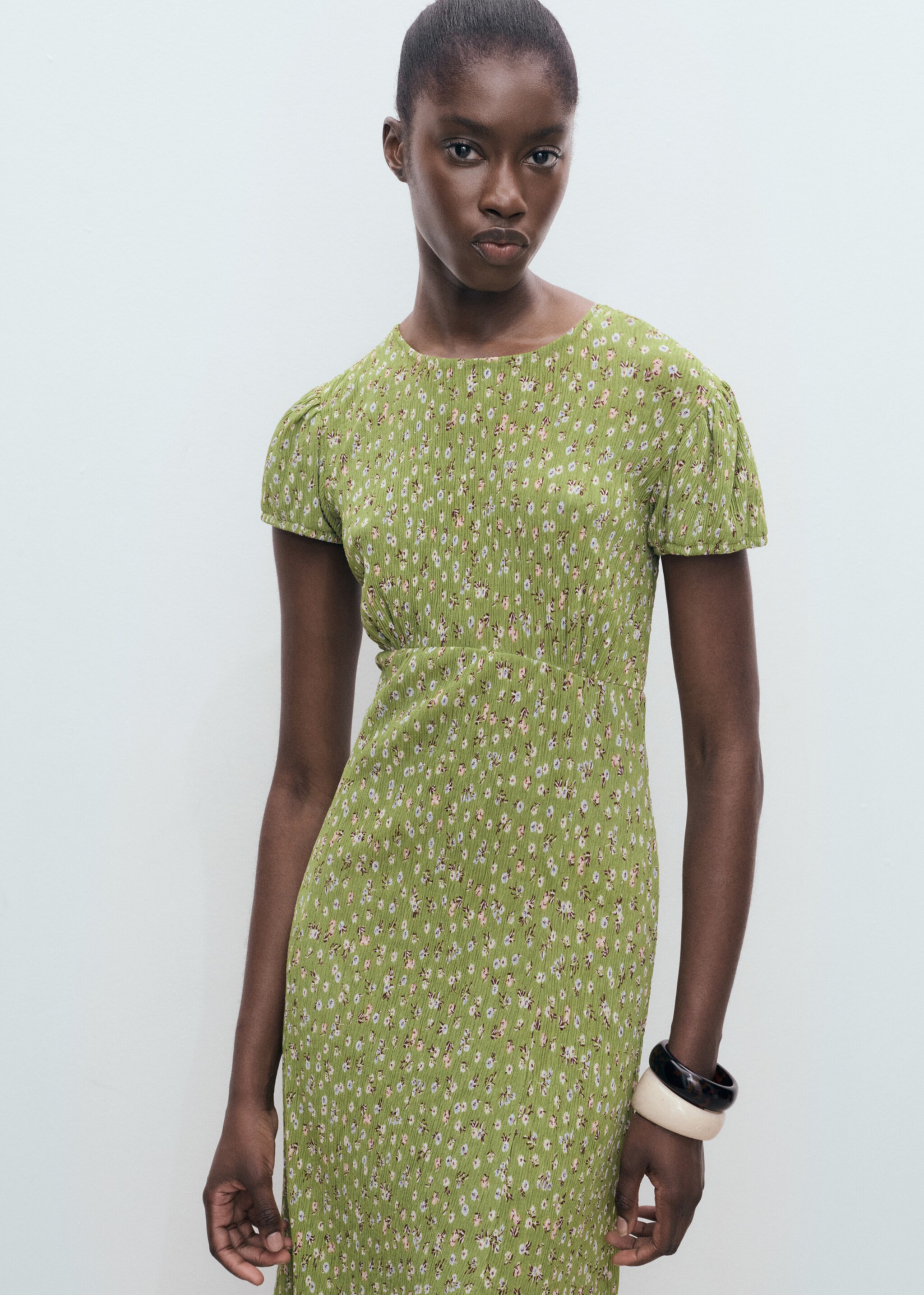 Long floral dress with opening - Medium plane