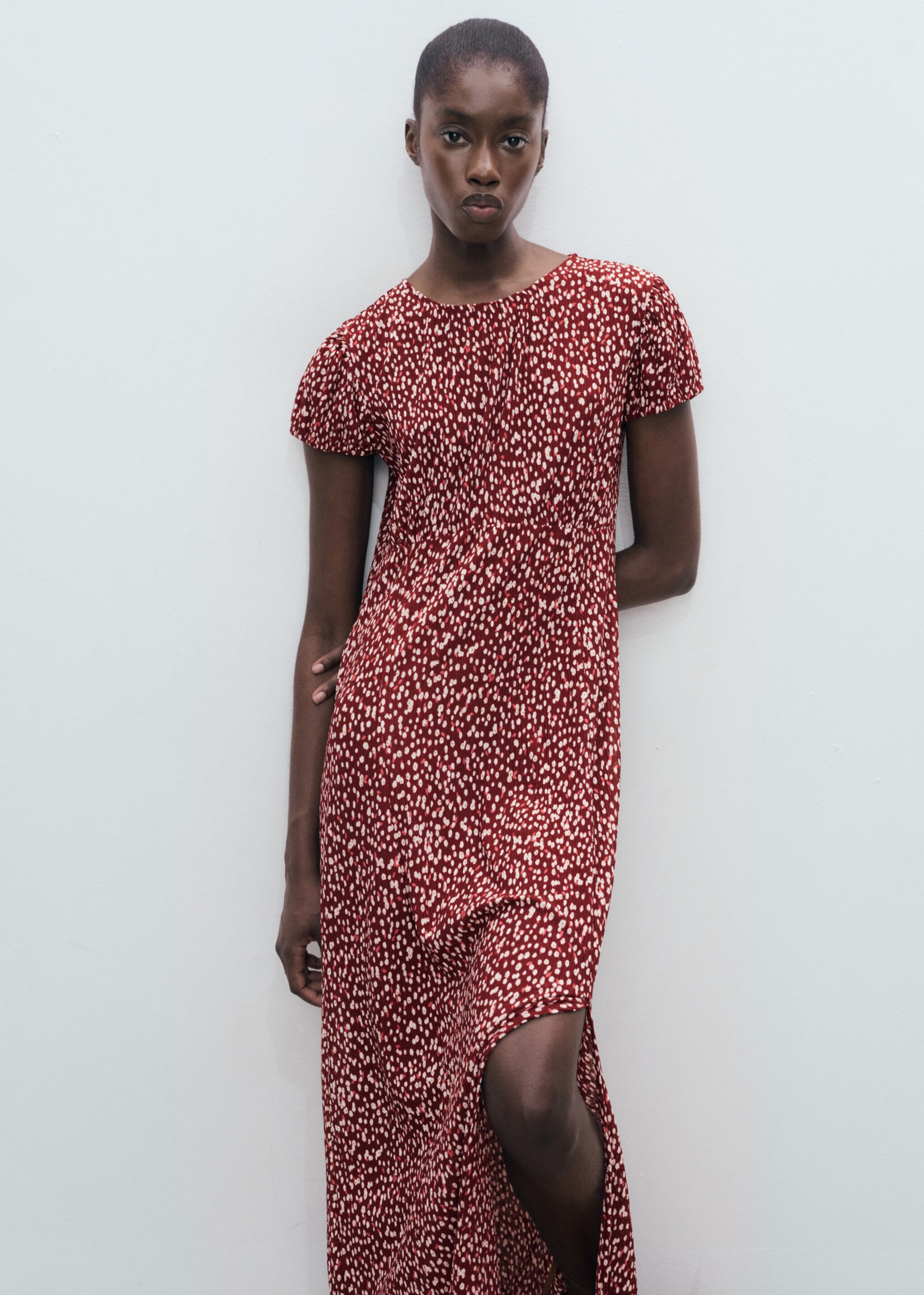 Long floral dress with opening - Medium plane