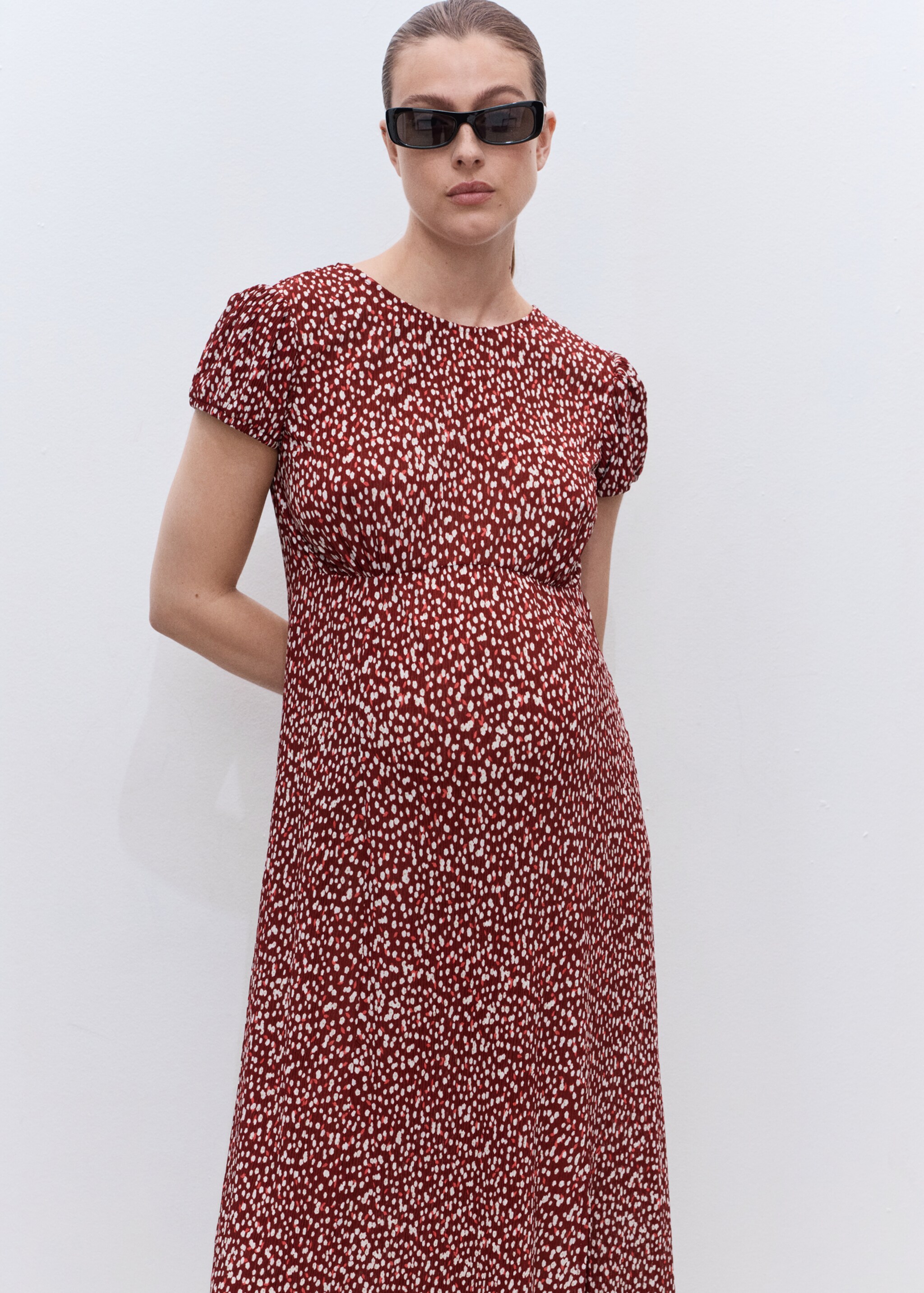Floral-print pleated dress - Medium plane