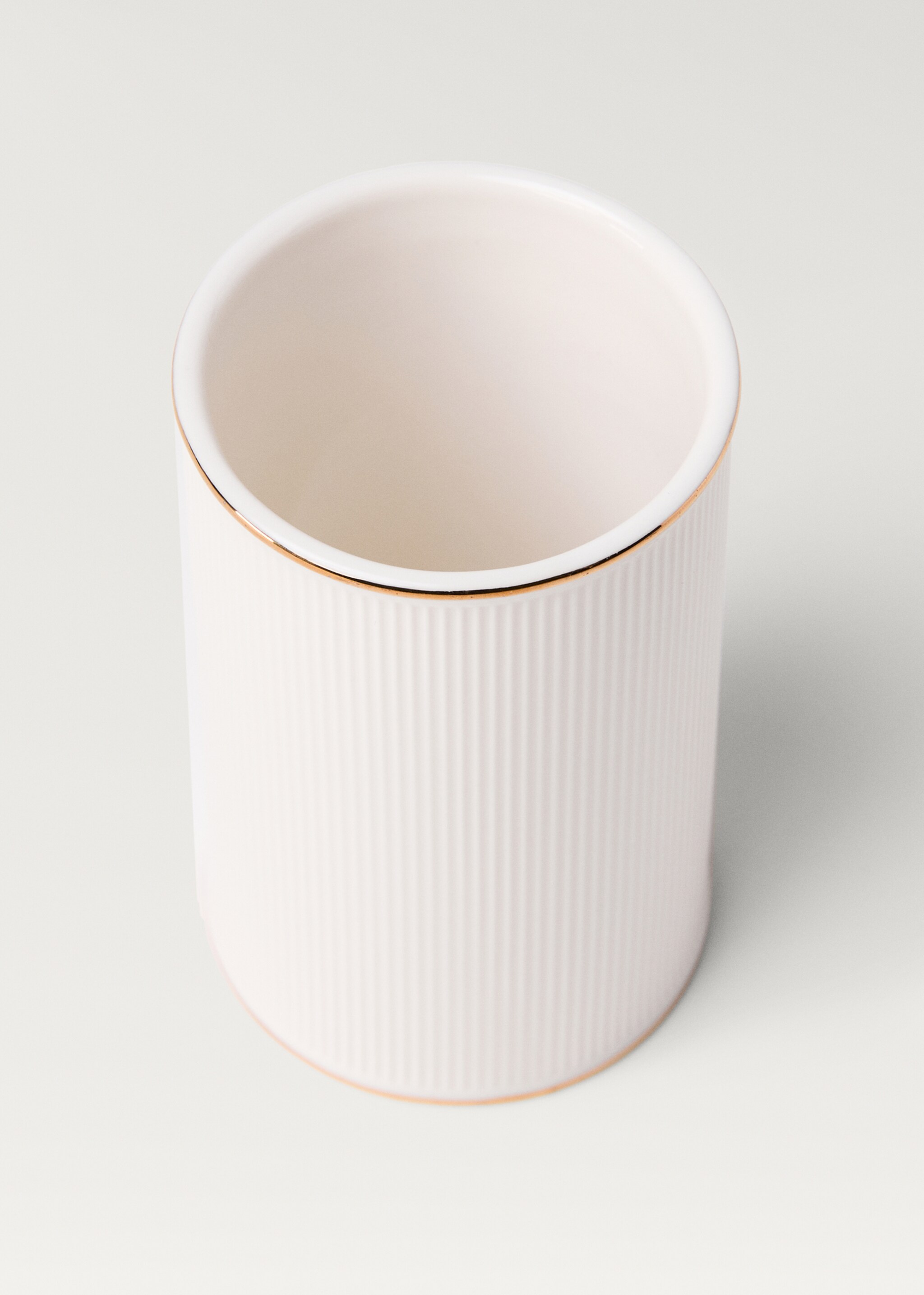 Stoneware bathroom glass with stripe detail - Details of the article 1