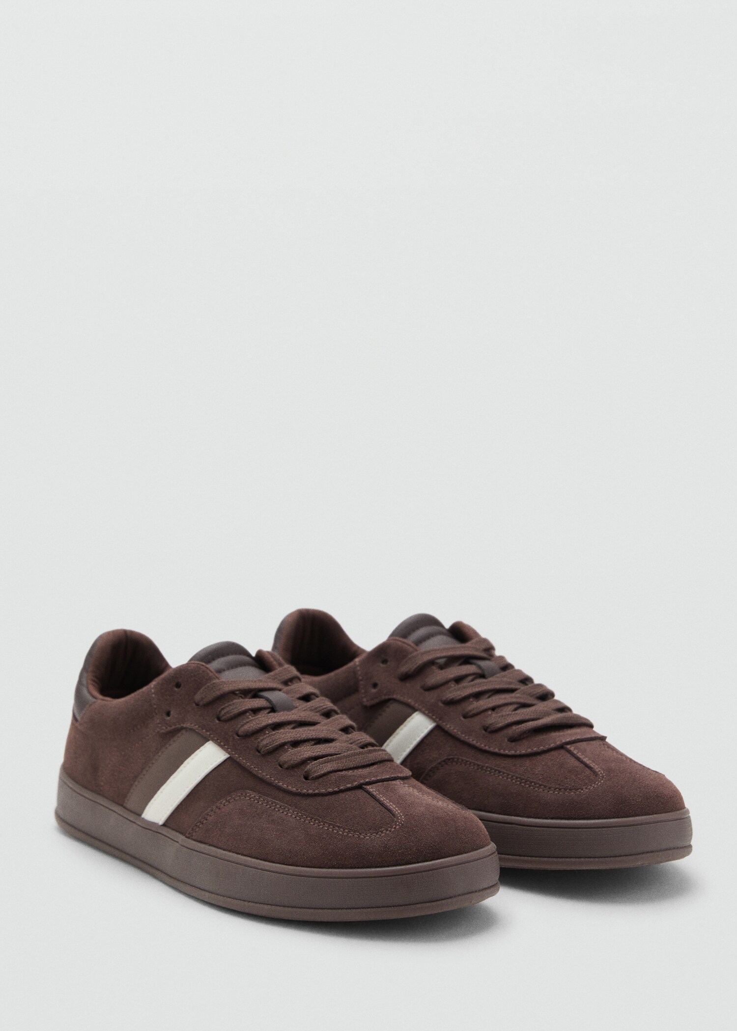Combined suede leather trainers - Medium plane