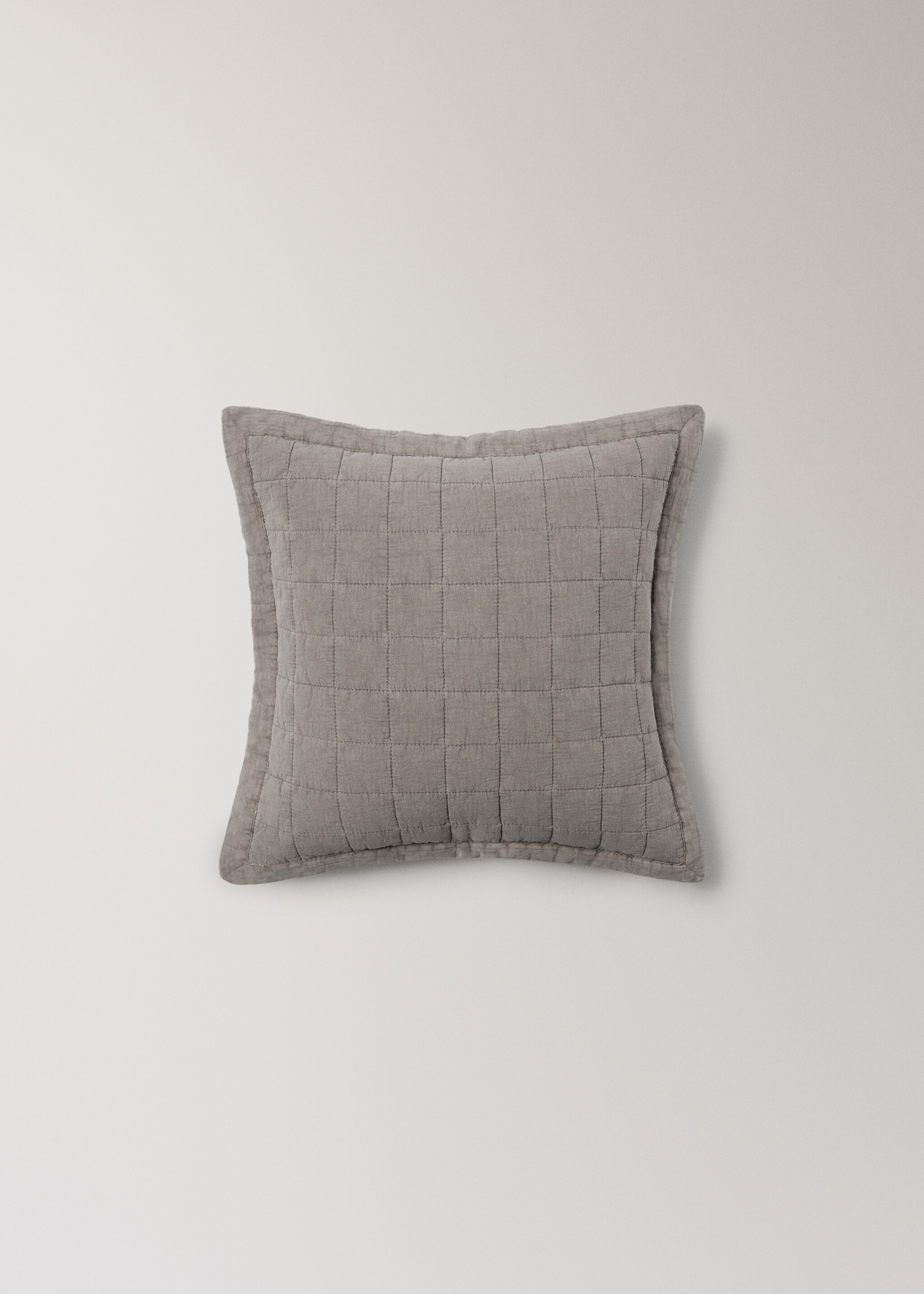 Washed cotton plaid children's bed cushion cover 40x40 cm - Article without model, Medium Brown. Ref: 17073826-00.