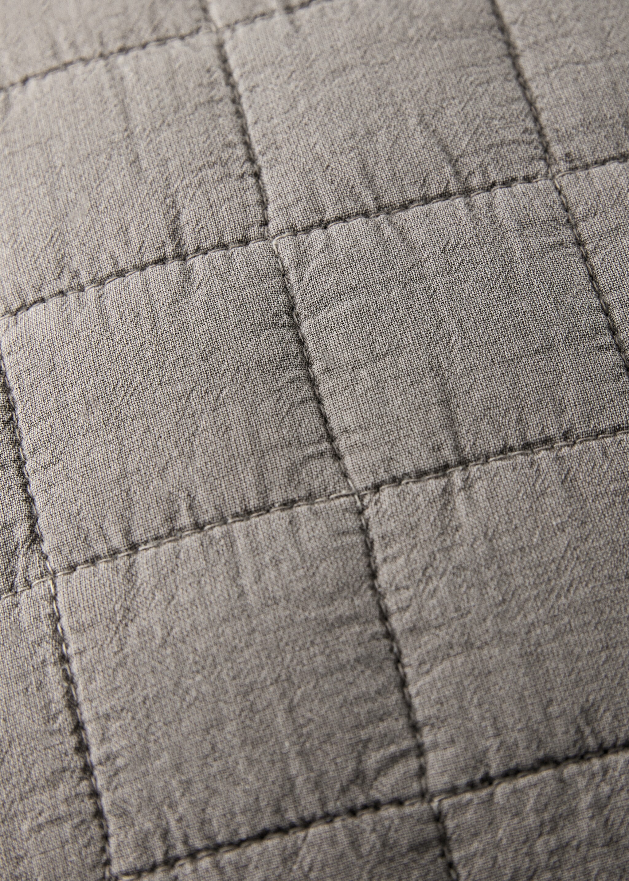 Washed cotton plaid children's bed cushion cover 40x40 cm - Details of the article 3, Medium Brown. Ref: 17073826-00.