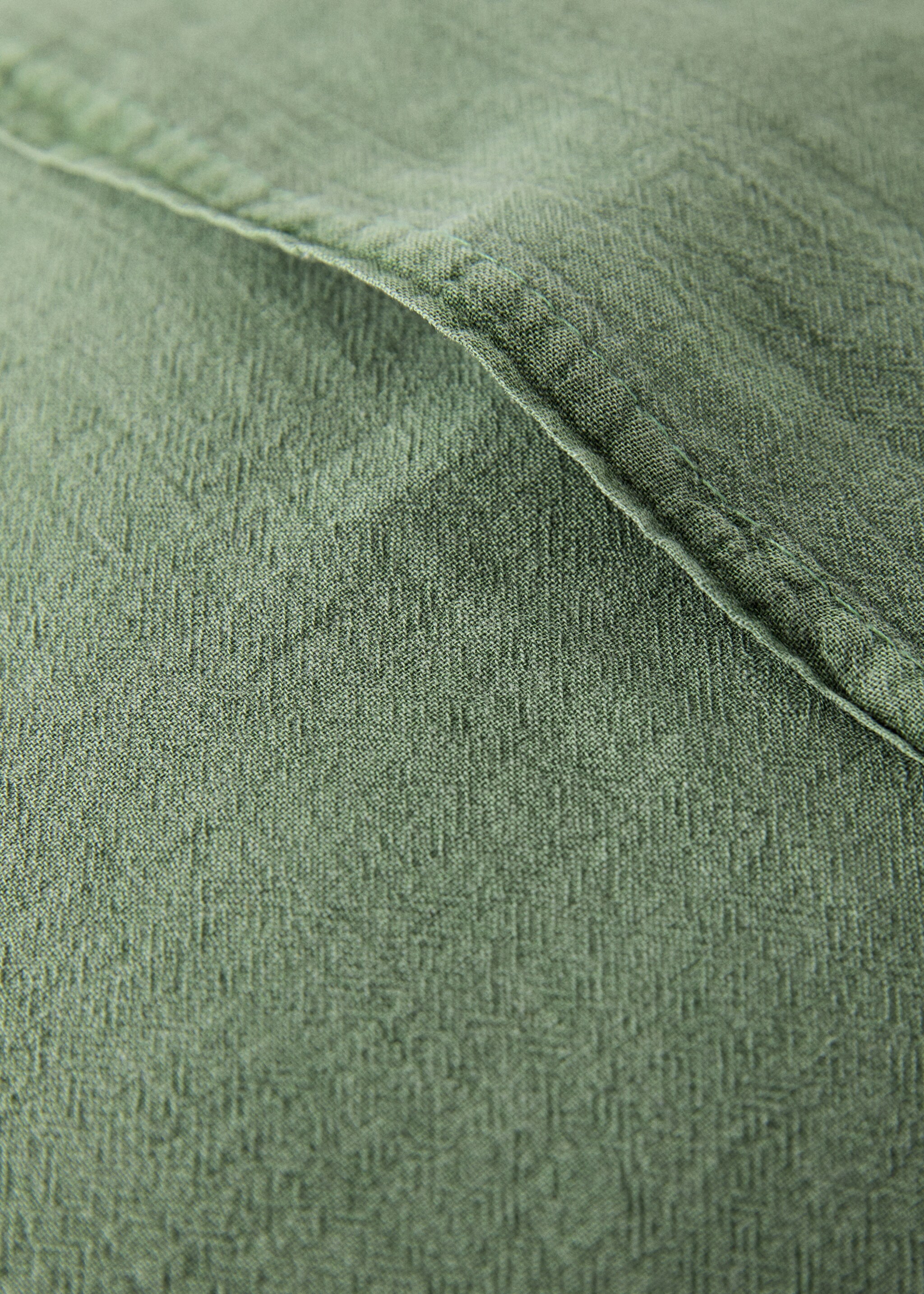 Washed cotton plaid children's bed cushion cover 40x40 cm - Details of the article 1, Medium Green. Ref: 17073826-00.