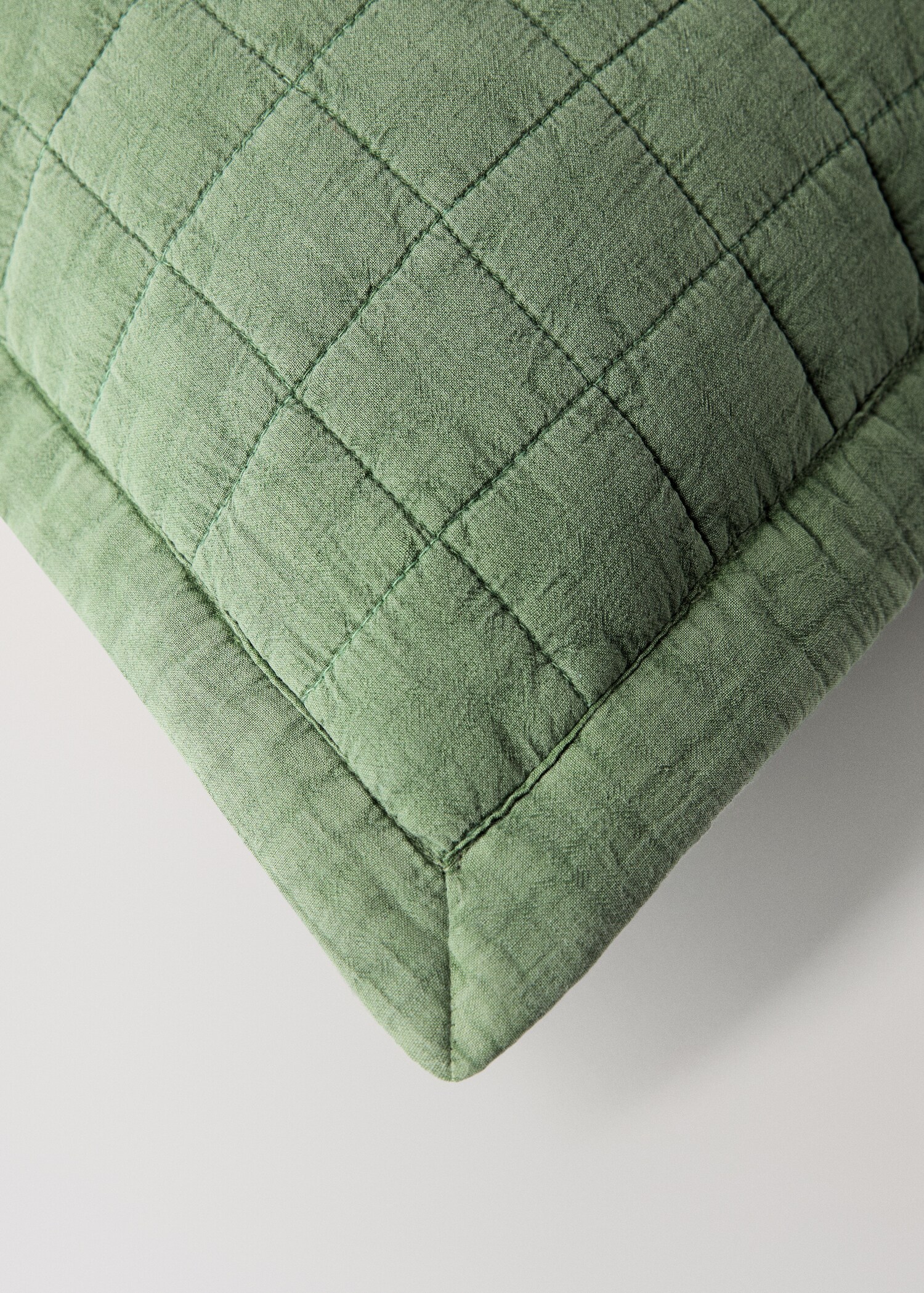 Washed cotton plaid children's bed cushion cover 40x40 cm - Details of the article 2