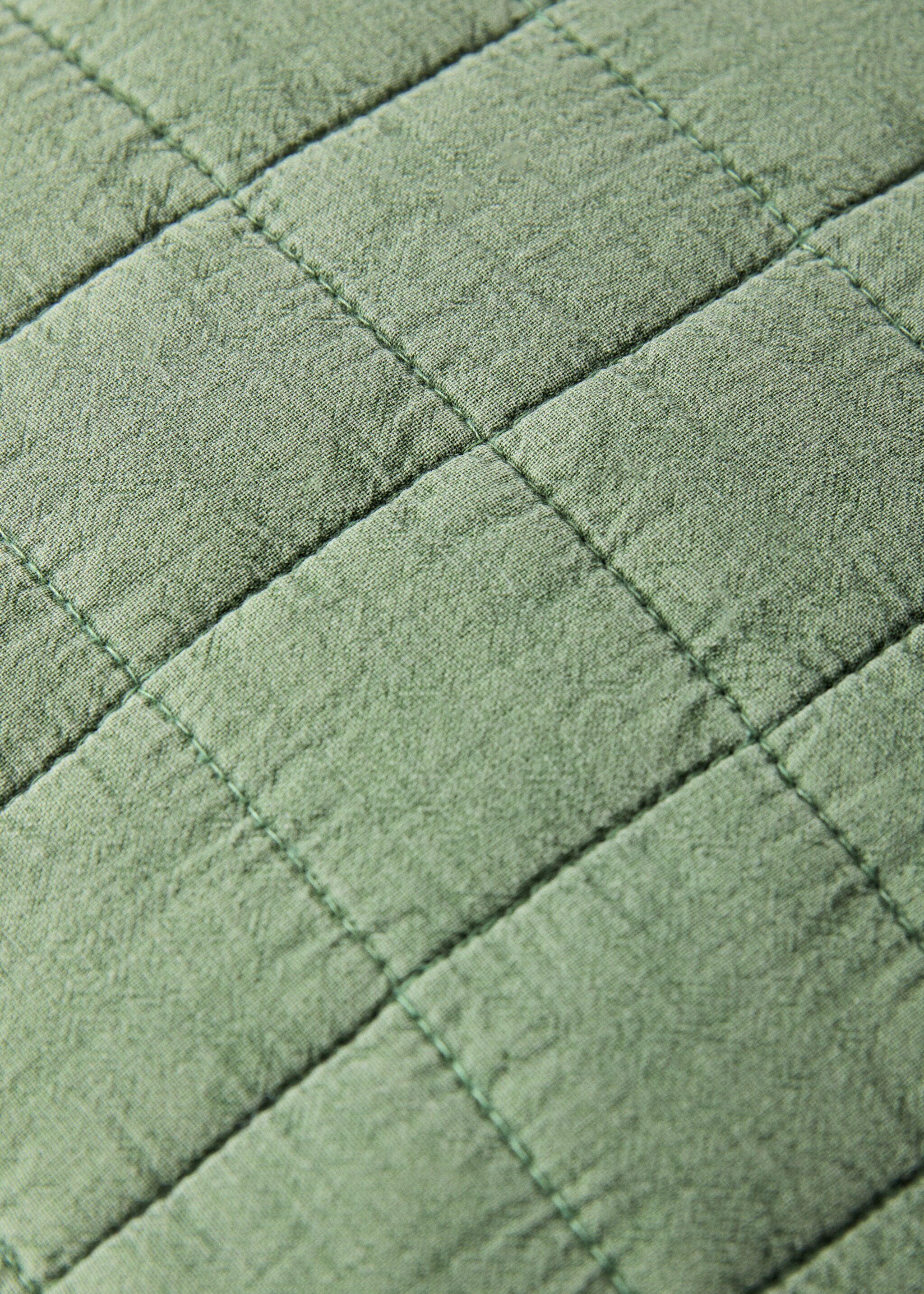 Washed cotton plaid children's bed cushion cover 40x40 cm - Details of the article 3, Medium Green. Ref: 17073826-00.