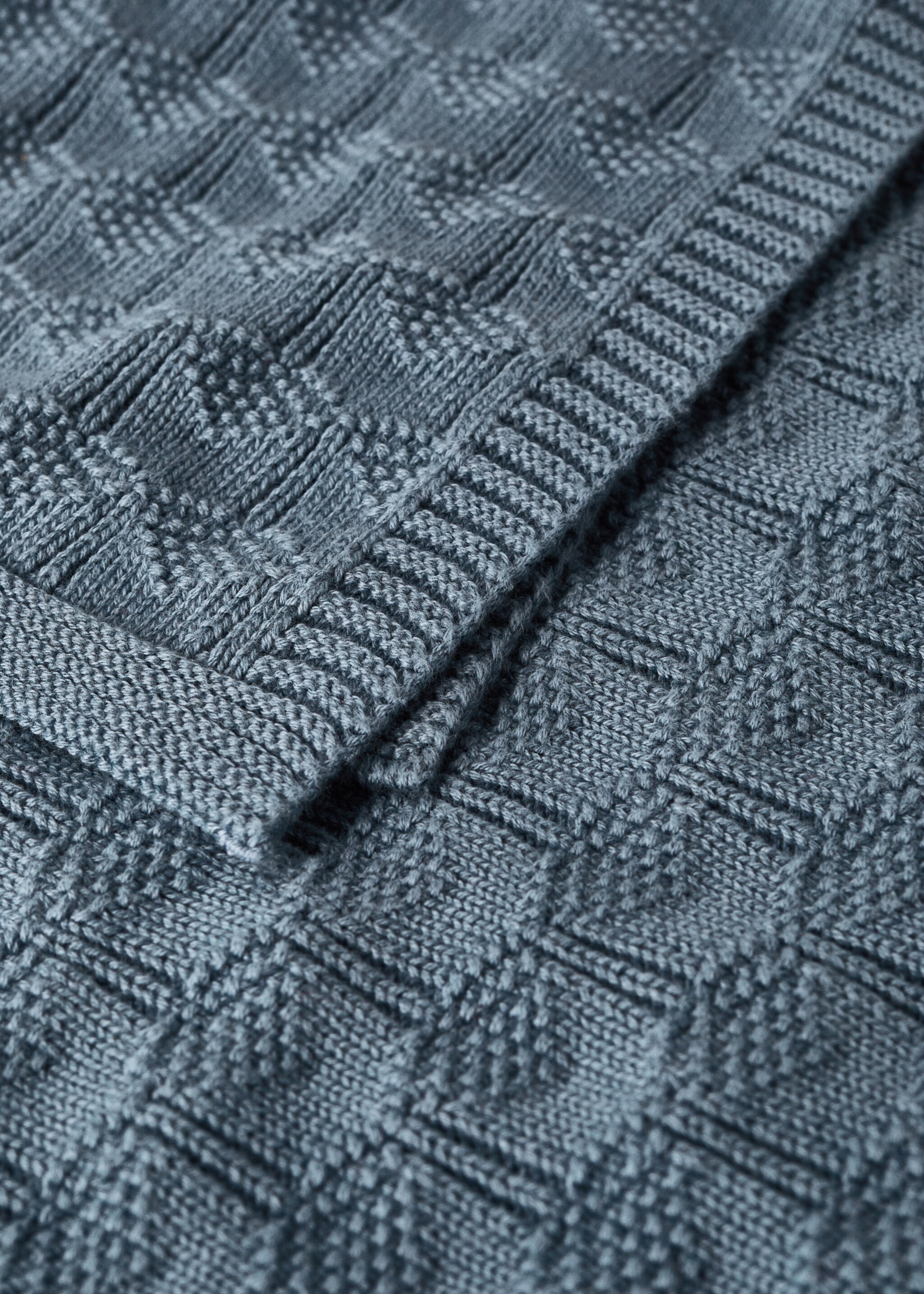 Kinderdeken 100% katoen met patroon - Detail van het artikel 1, Inktblauw. Ref: 17073827-00.