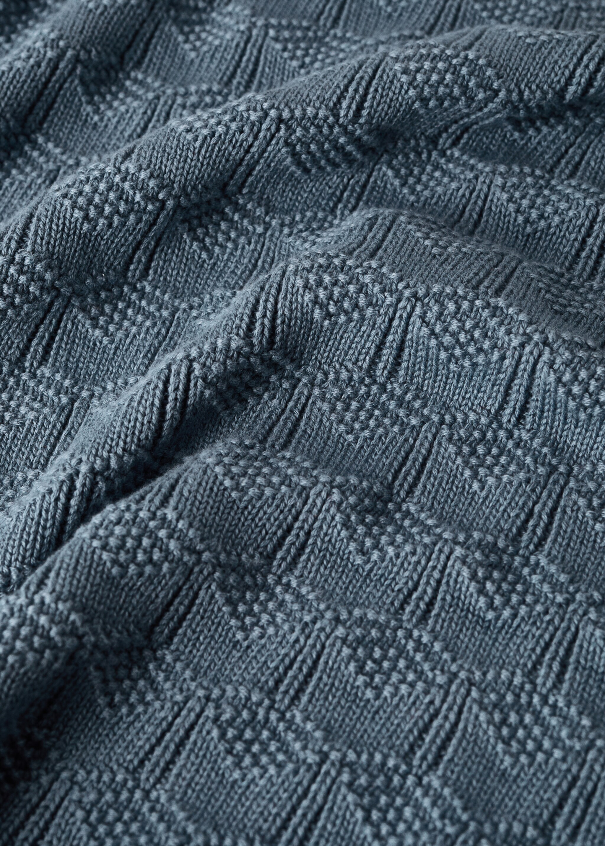 Kinderdeken 100% katoen met patroon - Detail van het artikel 2, Inktblauw. Ref: 17073827-00.