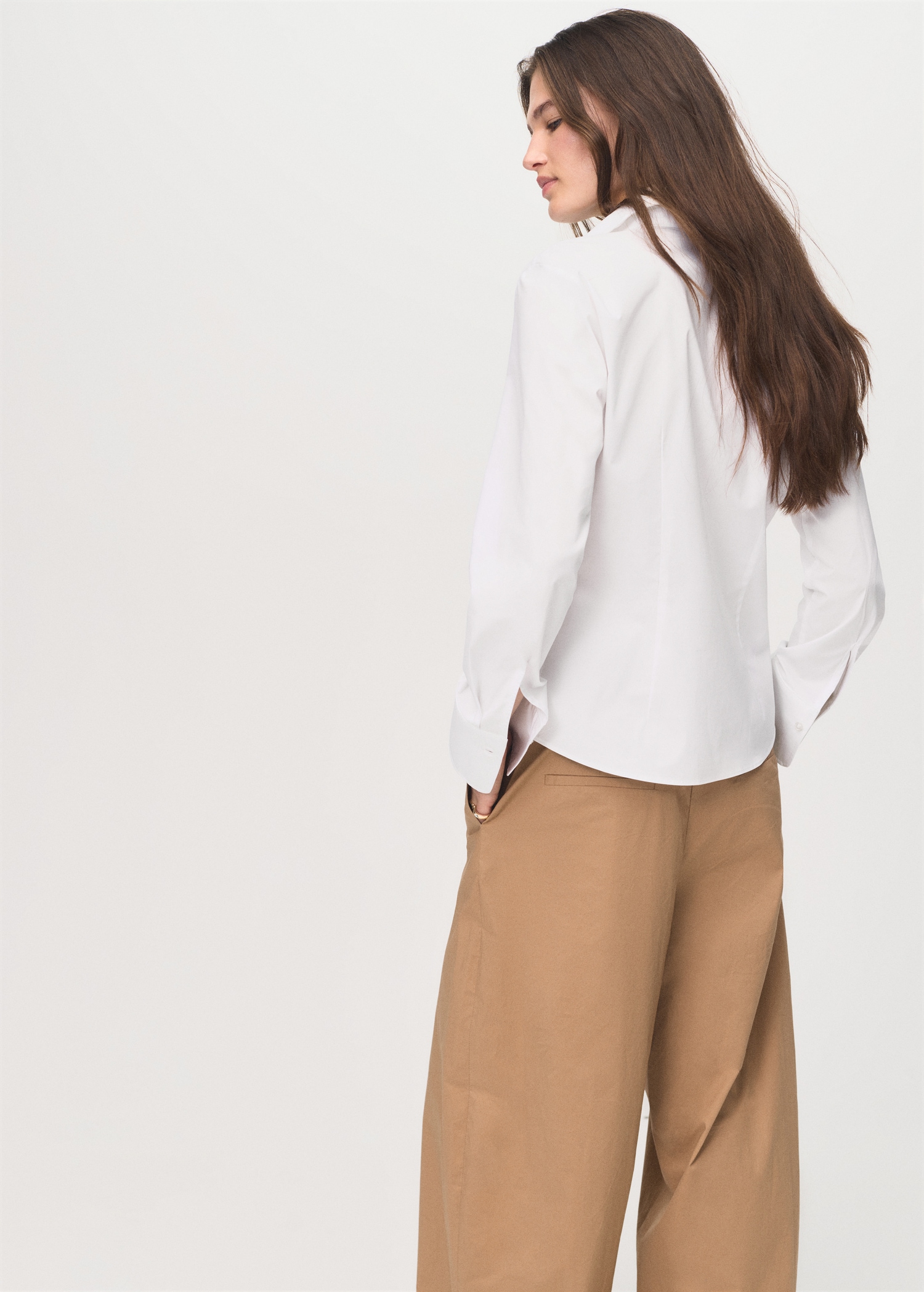 Slim-fit poplin shirt - Women | MANGO USA