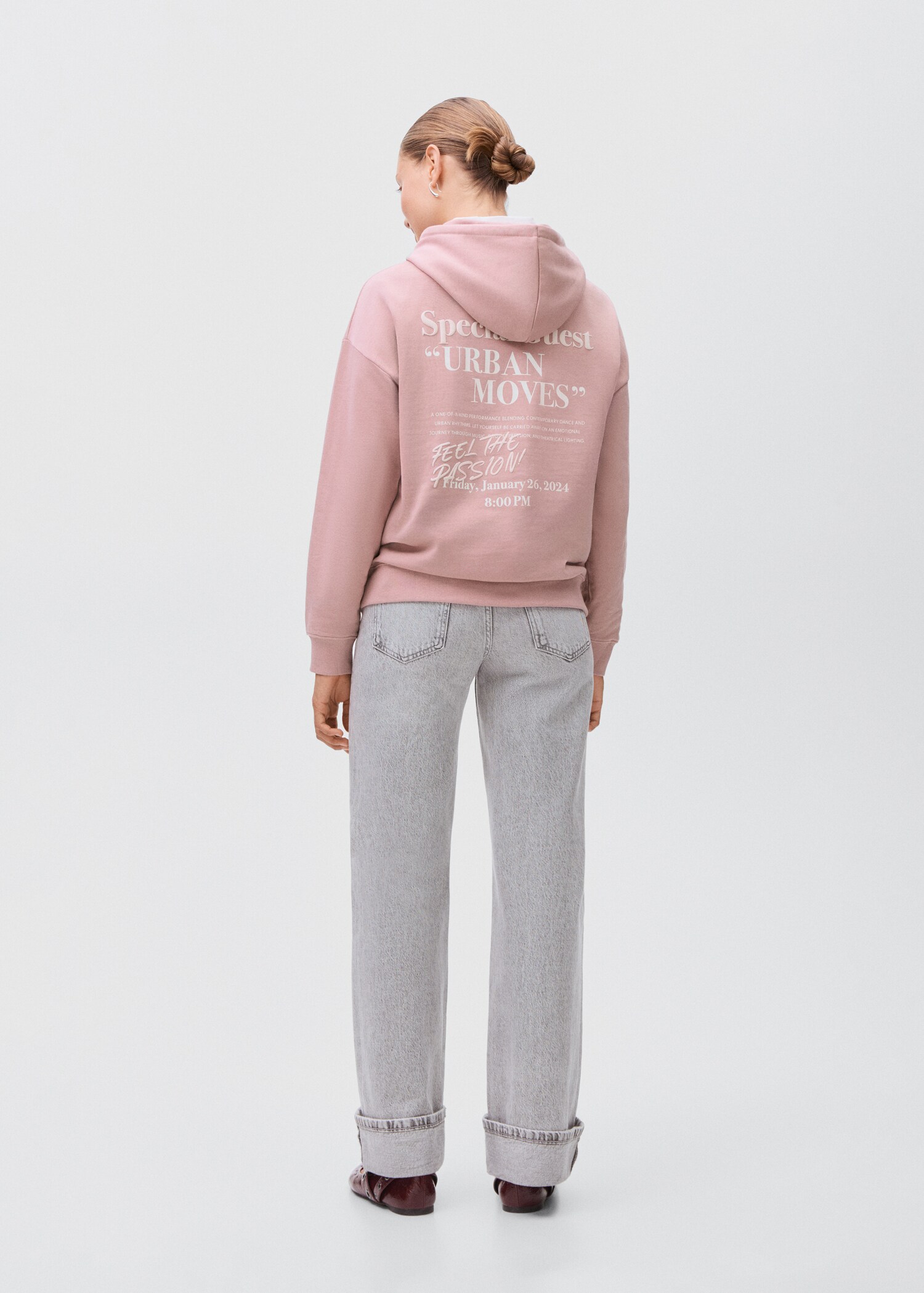 Sudadera estampada capucha - Reverso del artículo