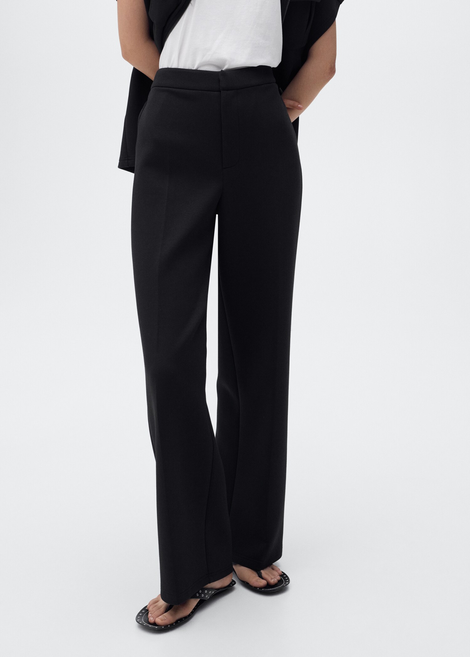 Pantalón recto cintura elástica - Plano medio
