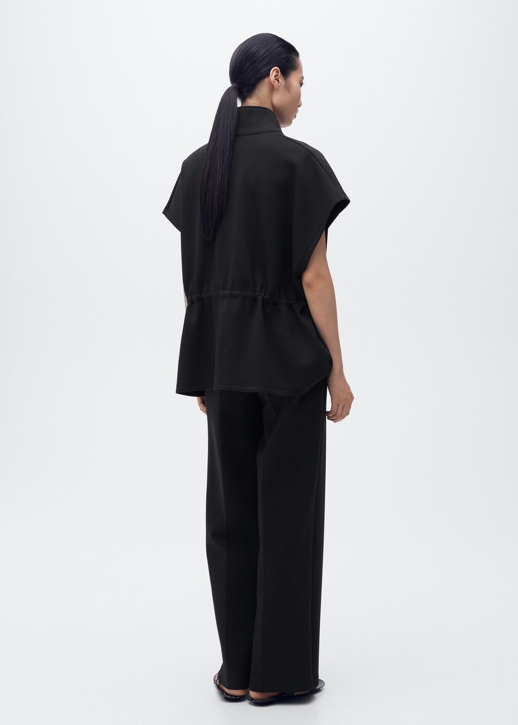 Straight-fit pants with elastic waist - image 3