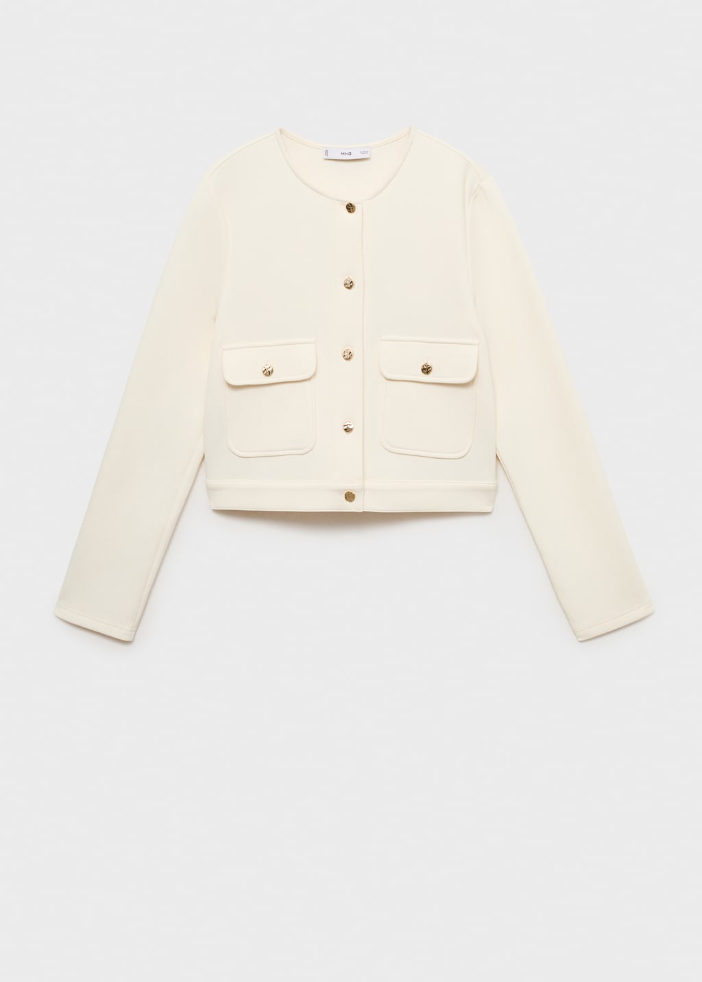 Cotton cropped jacket with pockets - Women | MANGO USA