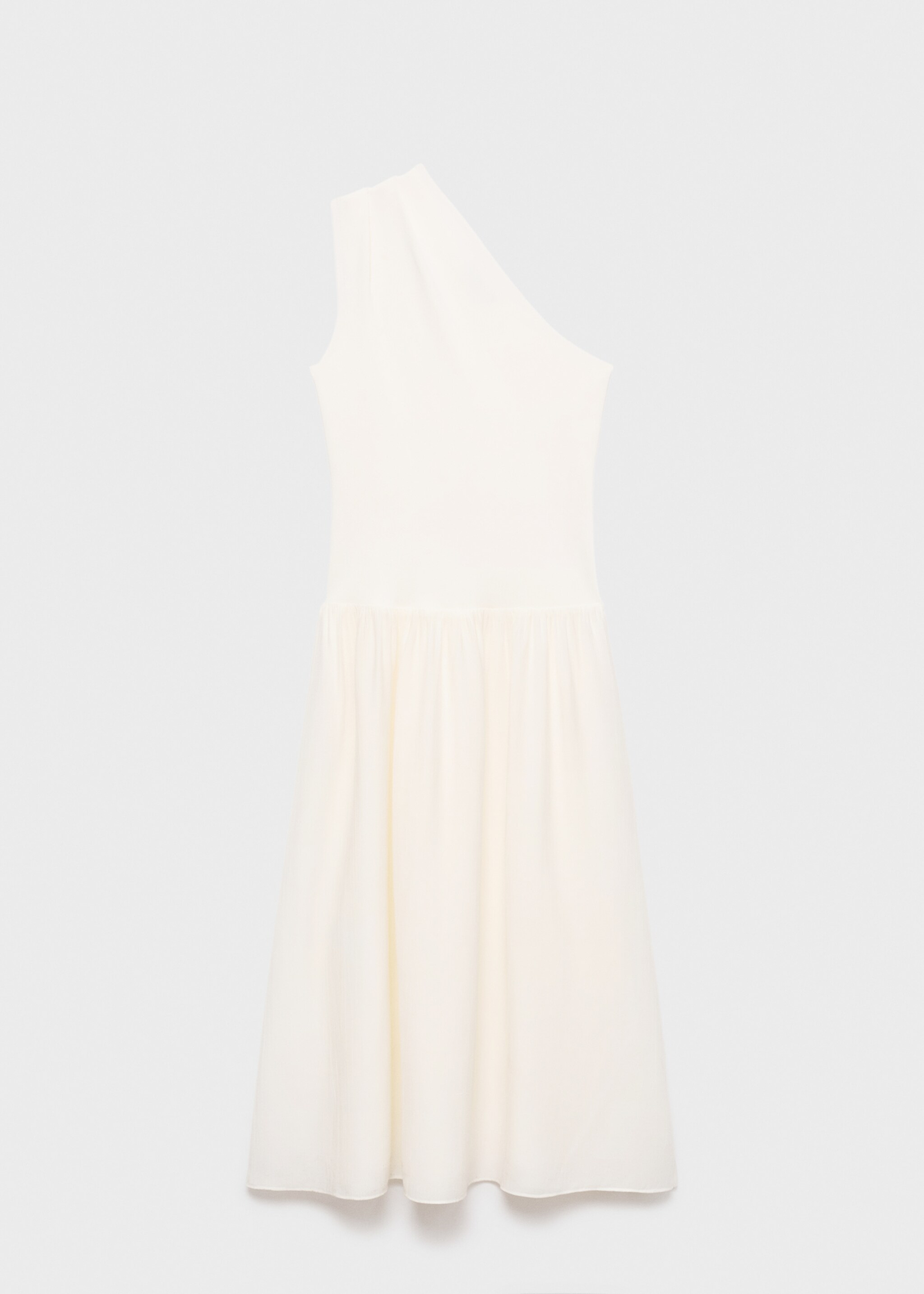 Vestido de malha combinado assimétrico - Artigo sem modelo, Cru. Ref: 17074081-00.
