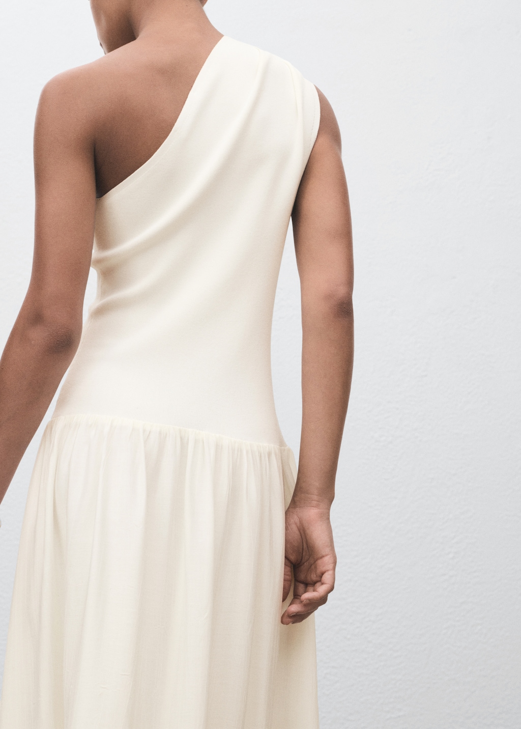 Mango Asymmetrical combined knitted dress