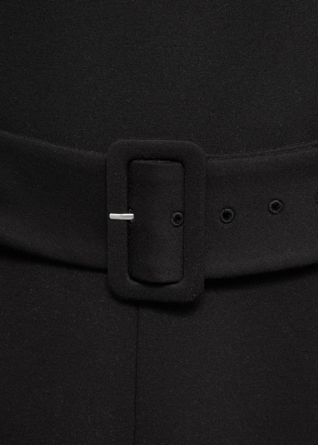 Long jumpsuit with belt and buckle