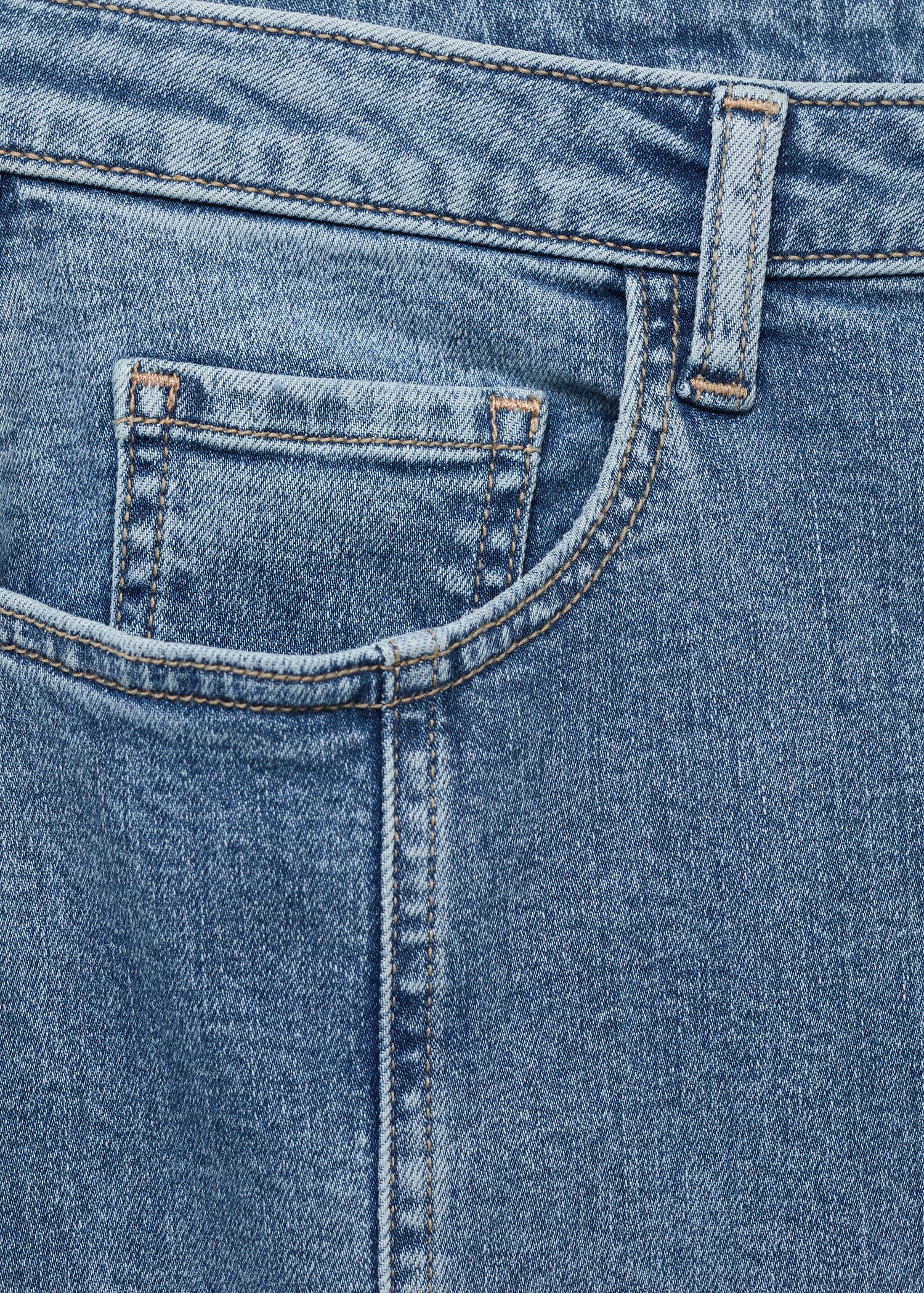 Long denim skirt with seams - Details of the article 0