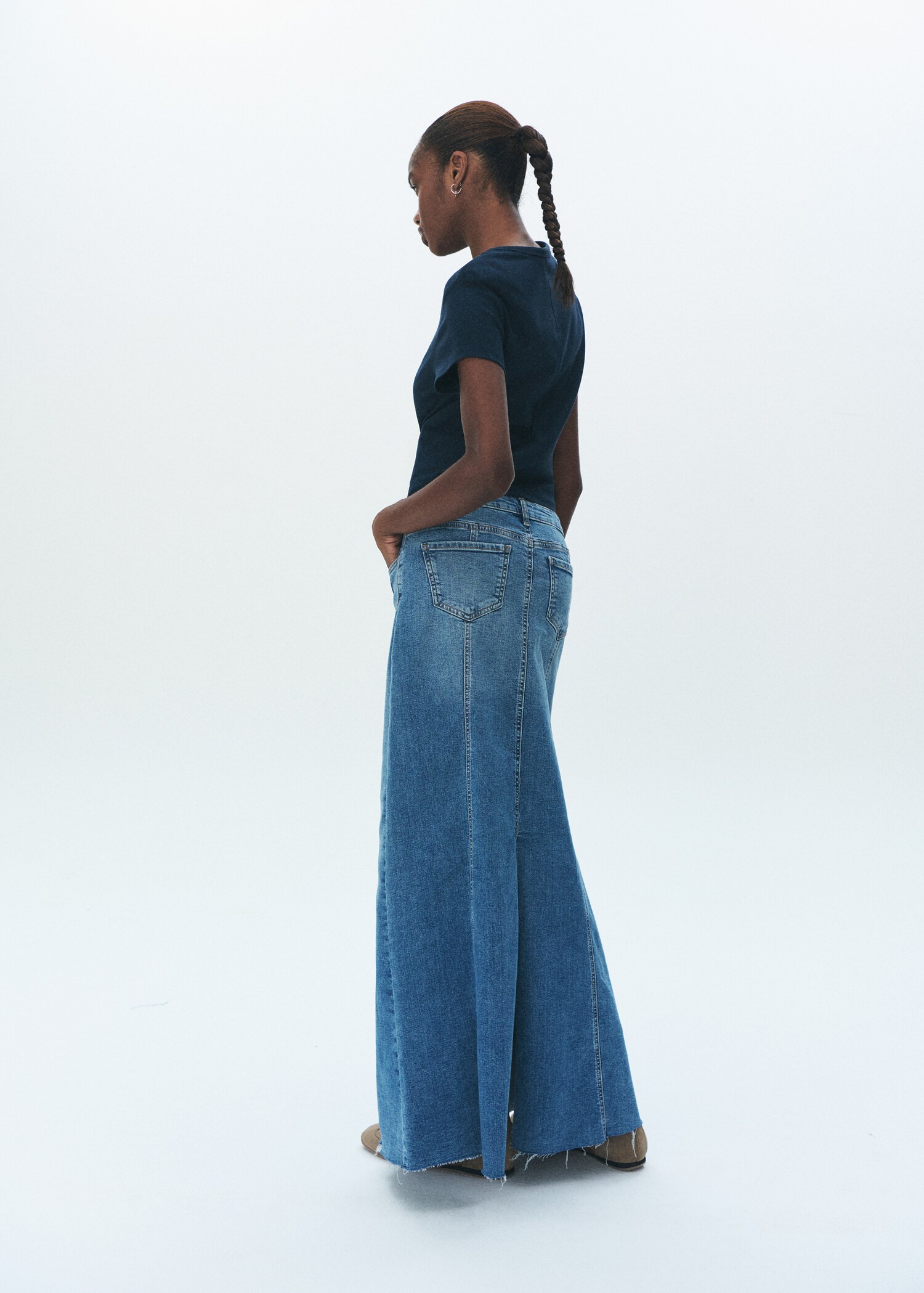 Falda denim larga costuras - Detalle del artículo 5