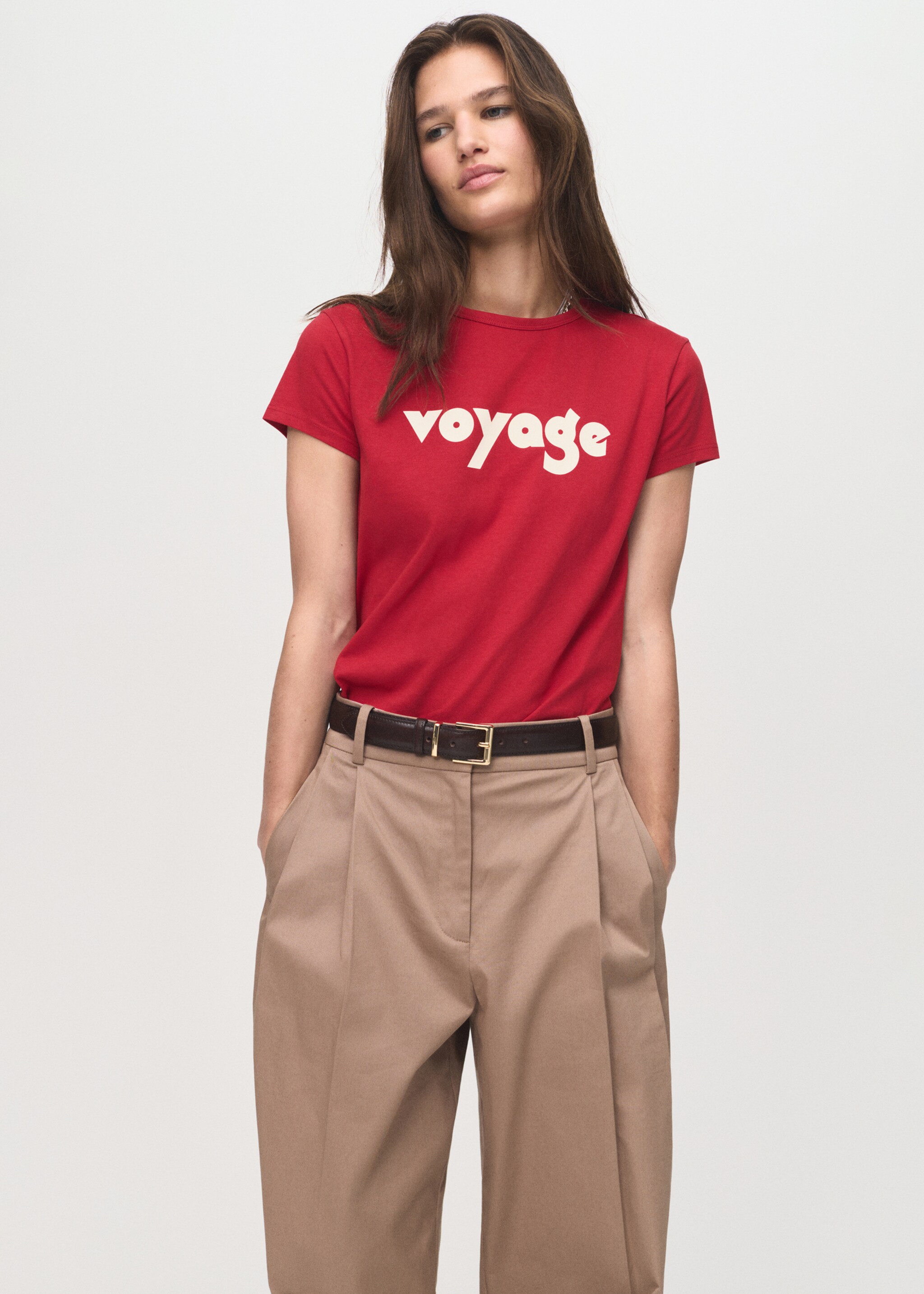 Printed cotton-blend t-shirt - Medium plane