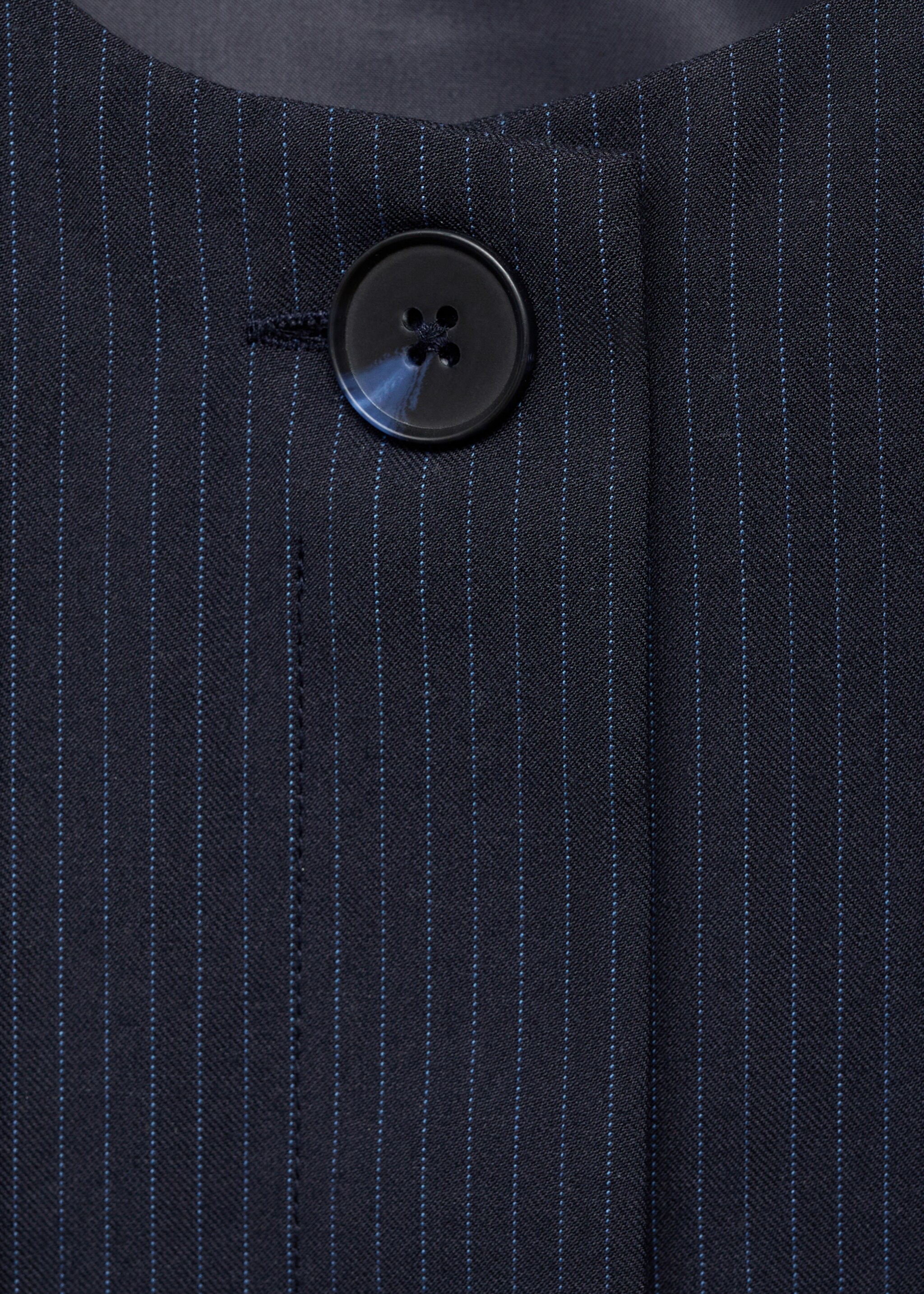 Pinstriped top with balloon effect - Details of the article 0, Navy. Ref: 17074089-00.