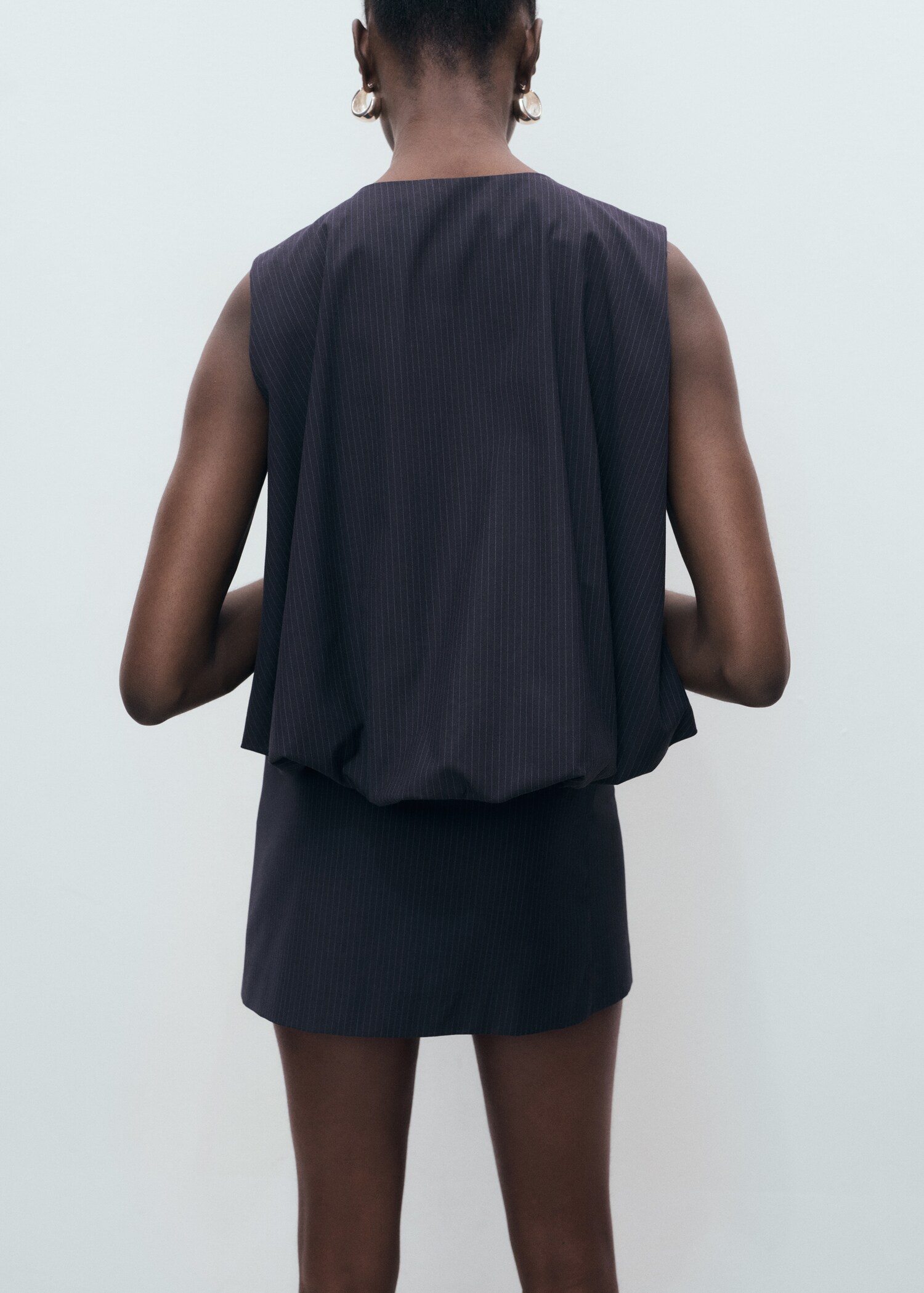Pinstriped top with balloon effect - Reverse of the article