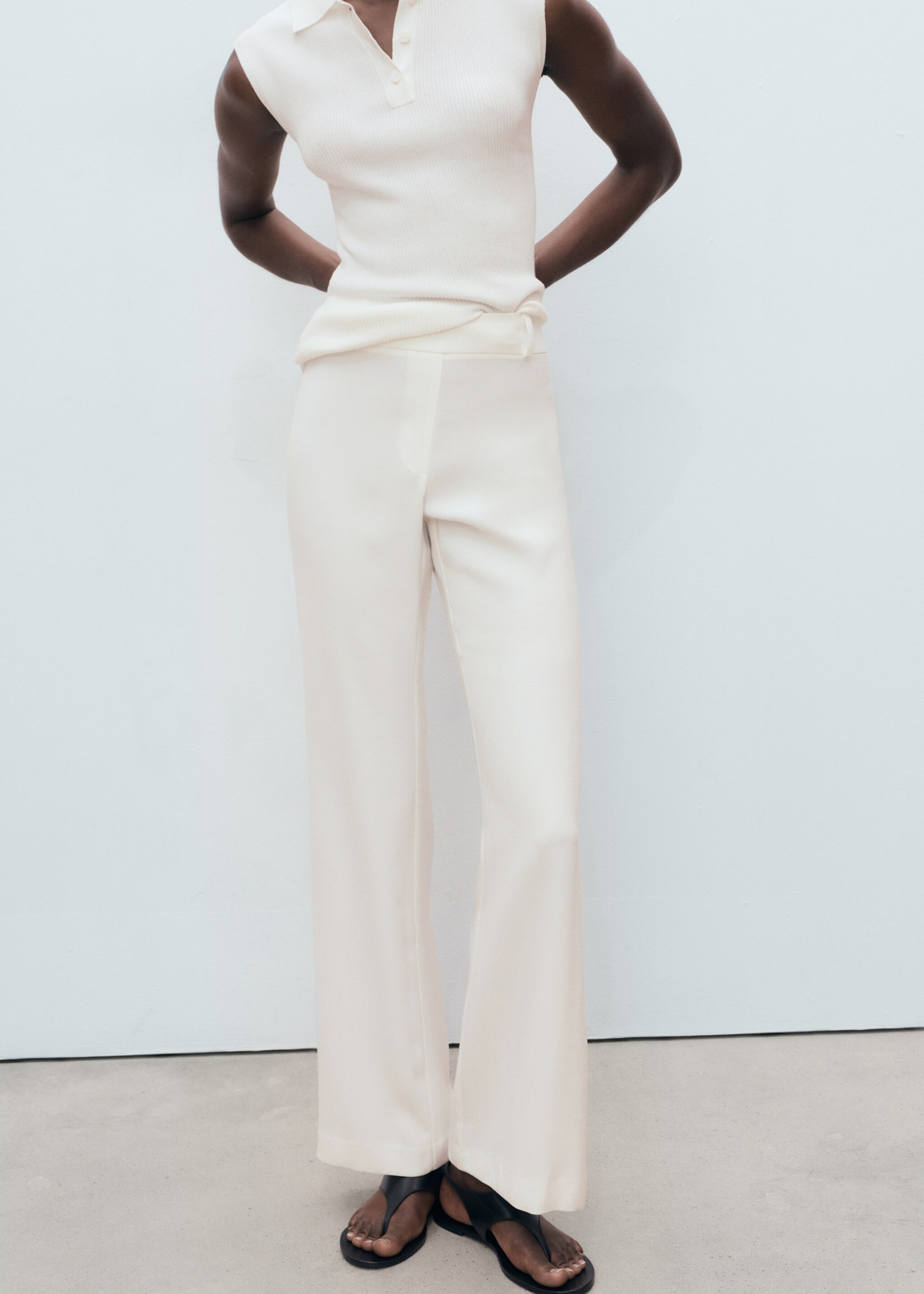 Straight-fit long trousers - Medium plane
