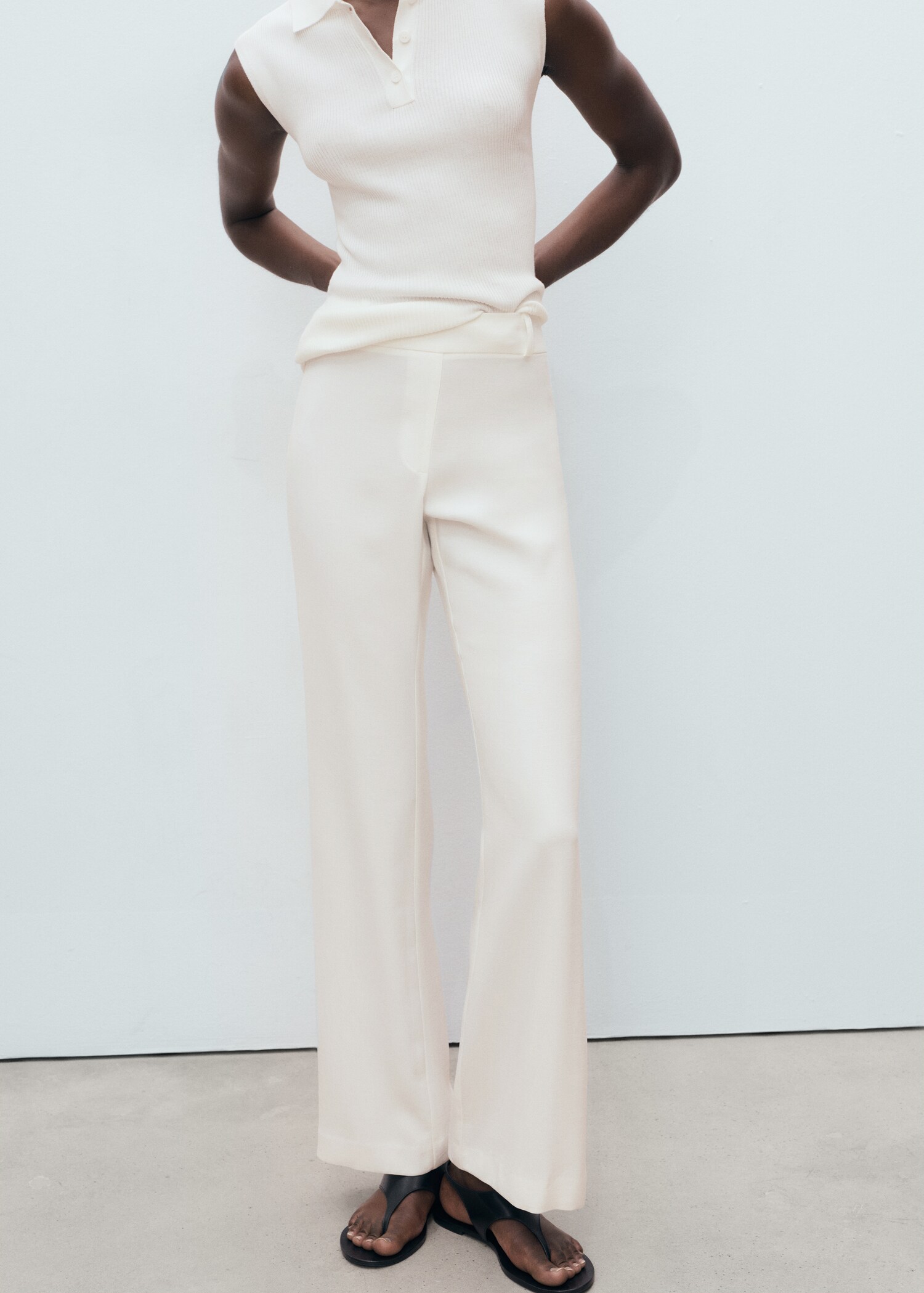 Straight-fit long trousers - Medium plane