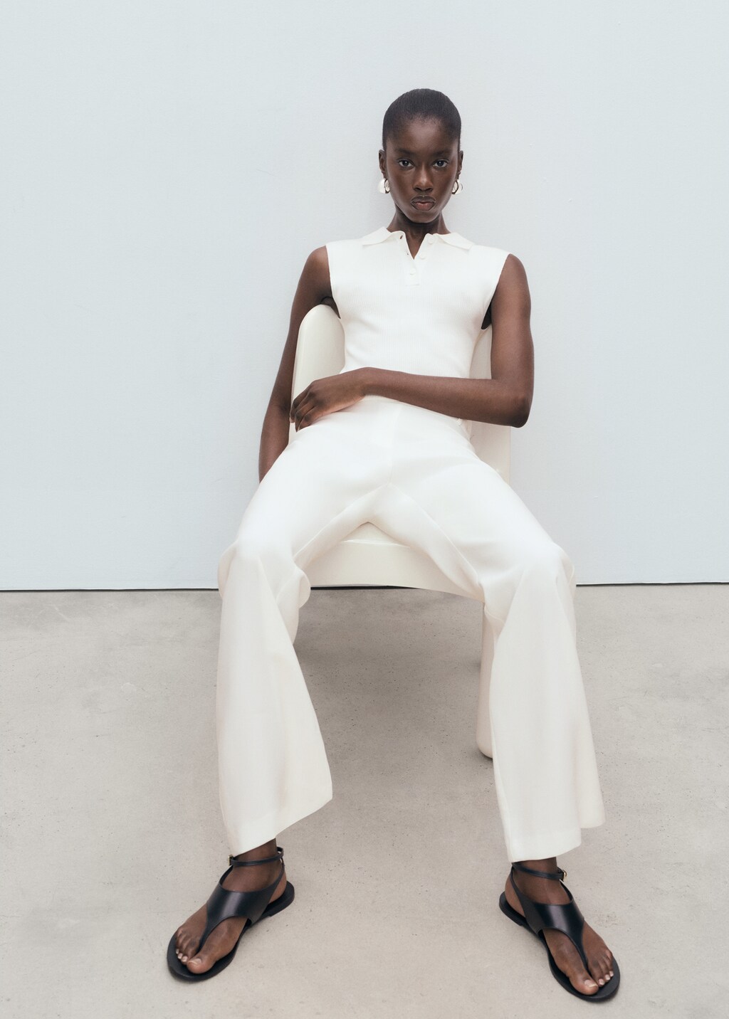 Straight-leg pants with belt loops - Women | MANGO USA