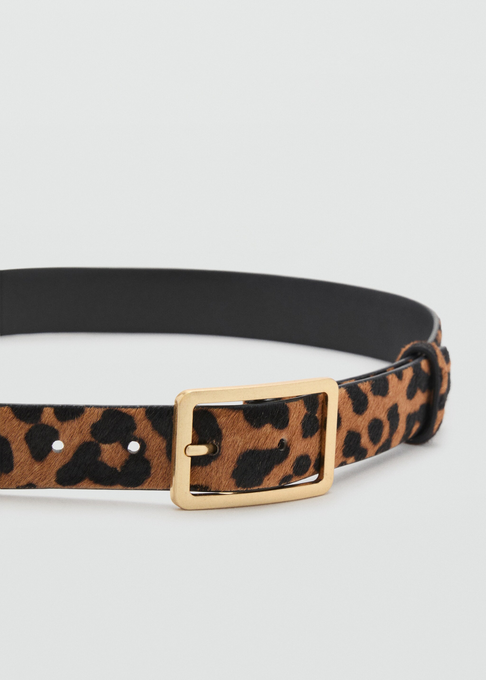 Ceinture cuir imprimé animal - Plan moyen, Marron. Ref: 17074094-00.